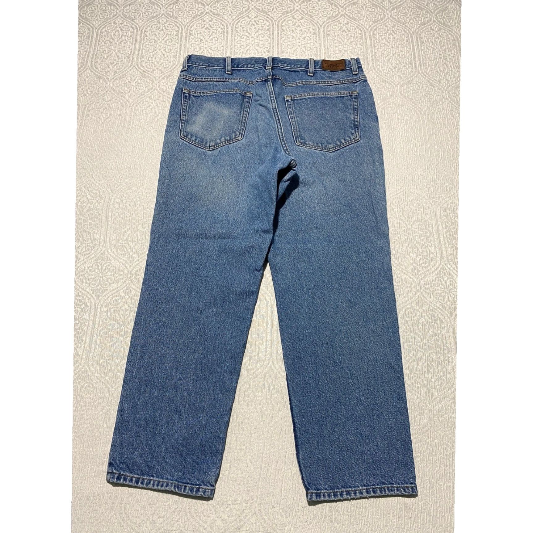 Denime LLBean Classic Fit Jeans Mens 36x28 Blue Denim Cotton Straight Leg Pants Size US 36 / EU 52 - 4 Thumbnail