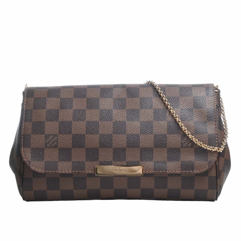 Louis Vuitton Damier Favorite 2way Chain Shoulder Bag PVC Brown