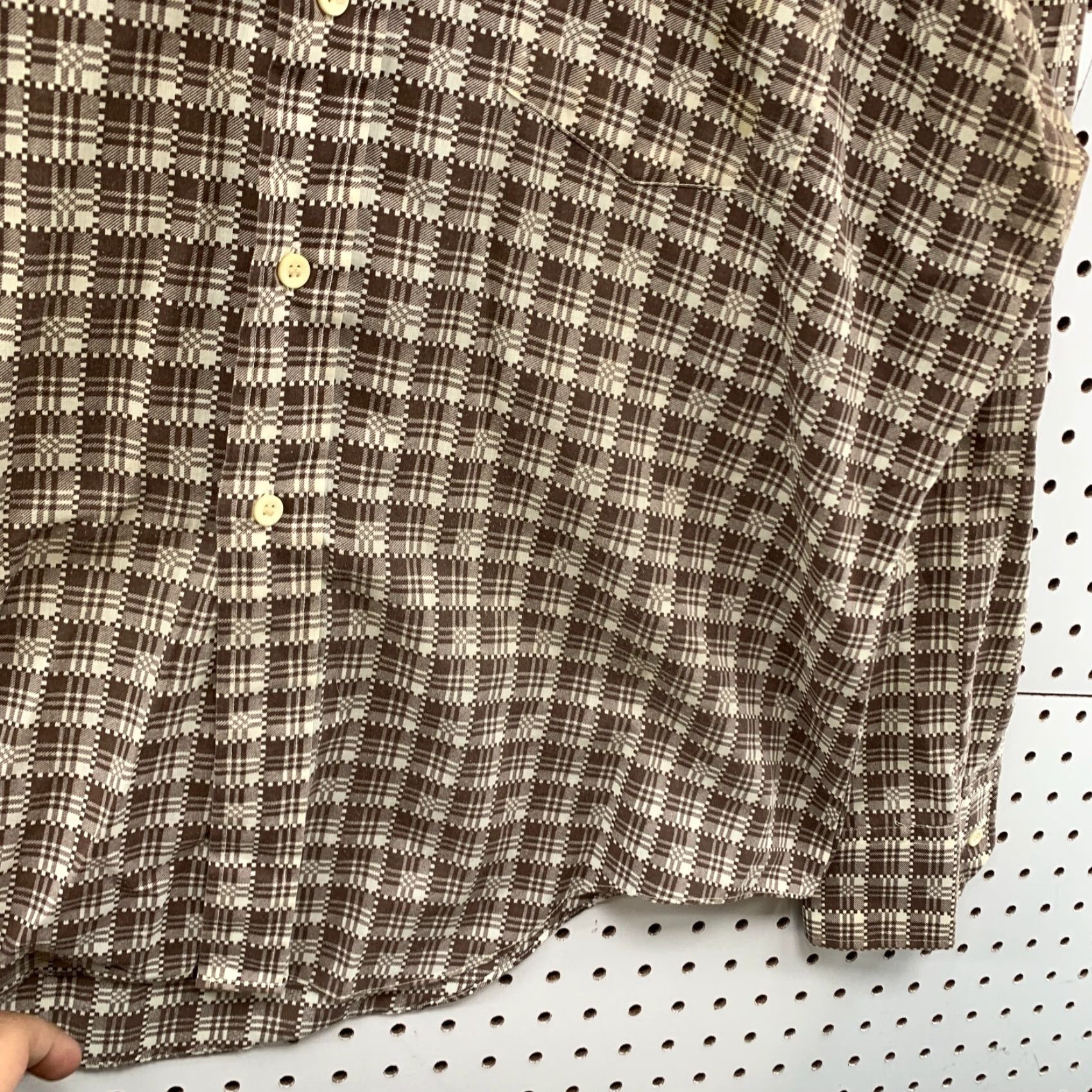 Vintage VINTAGE Macrae Prest Button-Up Shirt Mens XL Plaid Neck 17 25.5x30.5 Beige 70s Size US XL / EU 56 / 4 - 7 Thumbnail