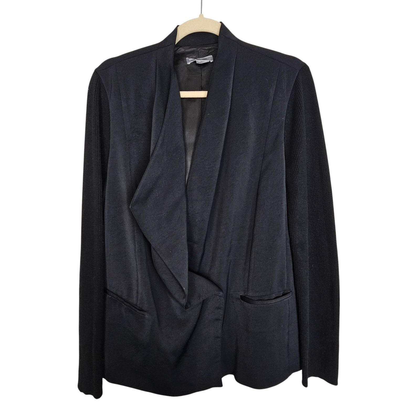Vince Vince Womens Drapey Mixed Media Sweater Blazer 10 Designer Size L / US 10 / IT 46 - 1 Thumbnail