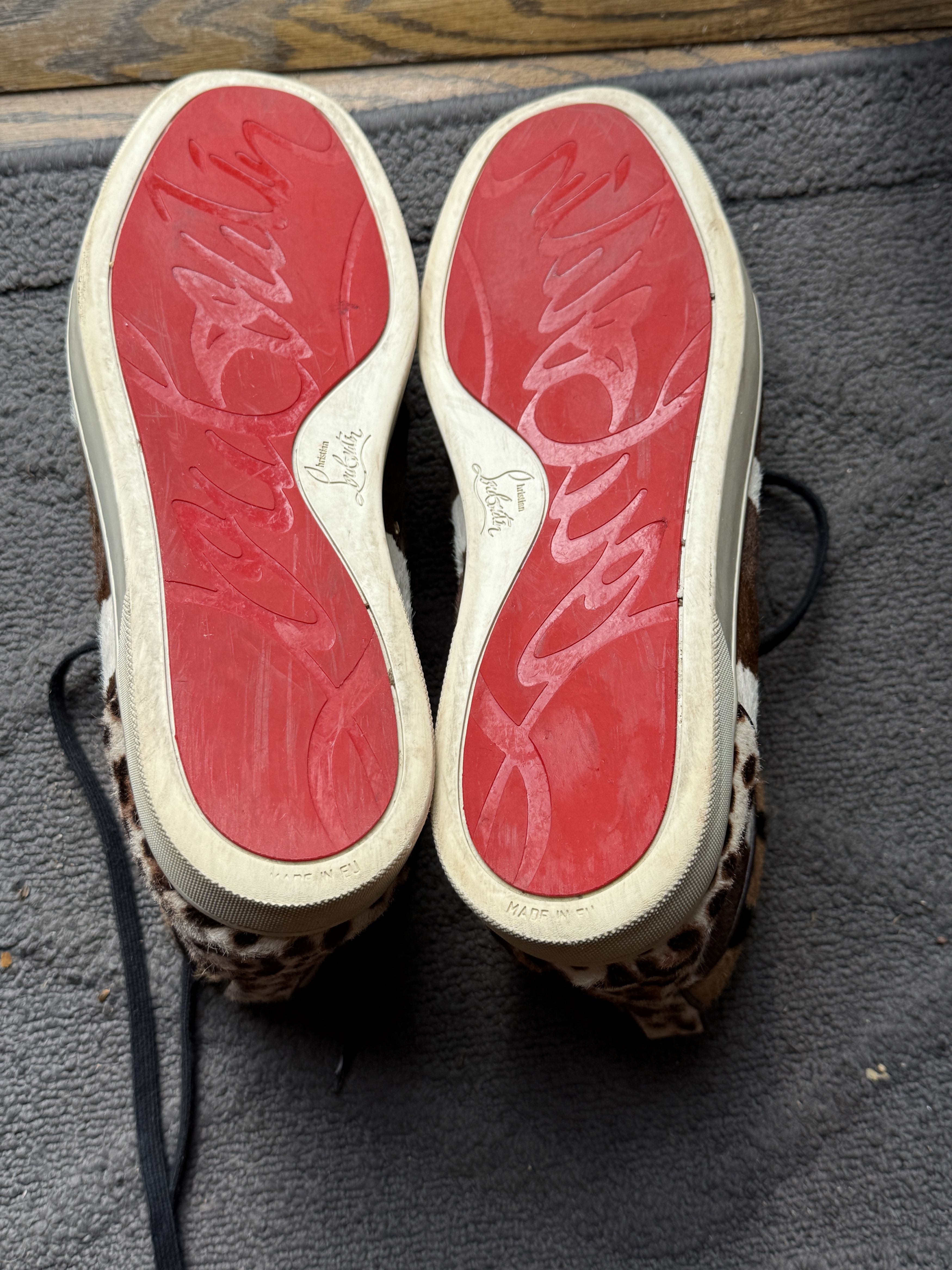 Christian Louboutin Paris Import Christian Louboutin Pony Animal Print Hightops Size US 13 / EU 46 - 2 Thumbnail