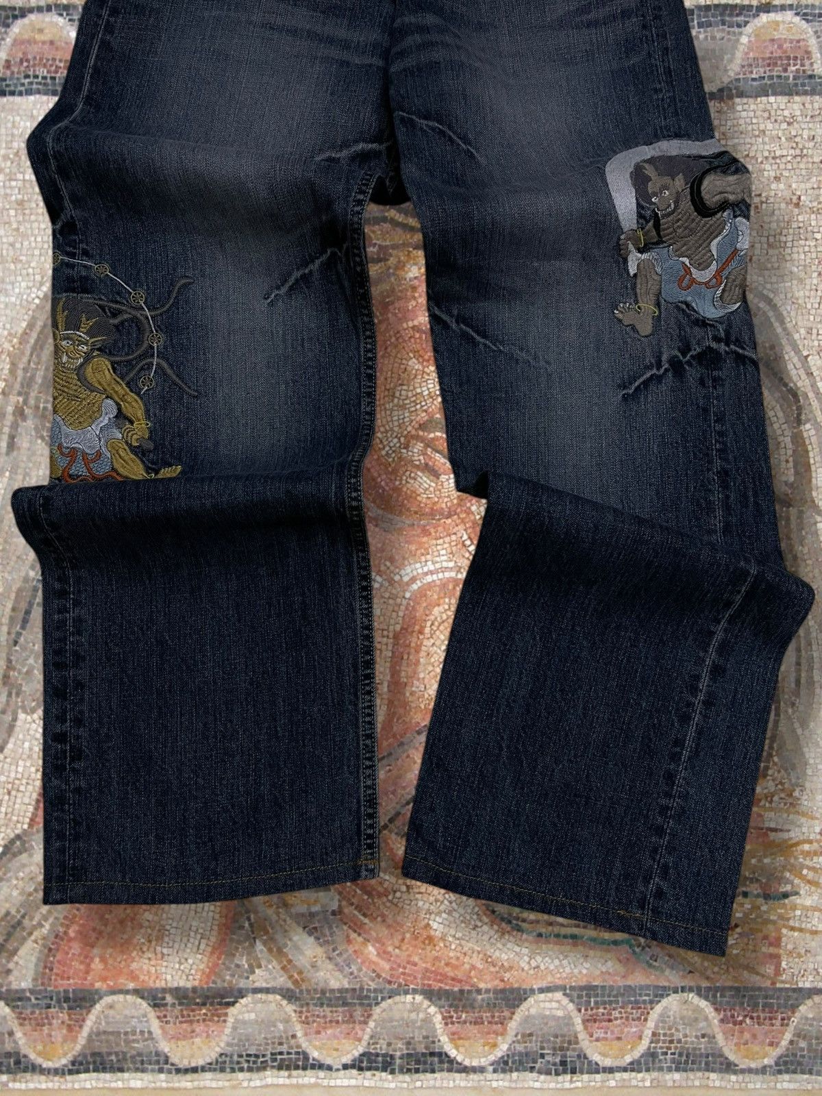 Japanese Brand Vintage Og 90s Japan Designer Karakuri God Traditional Denim Size US 28 / EU 44 - 3 Thumbnail