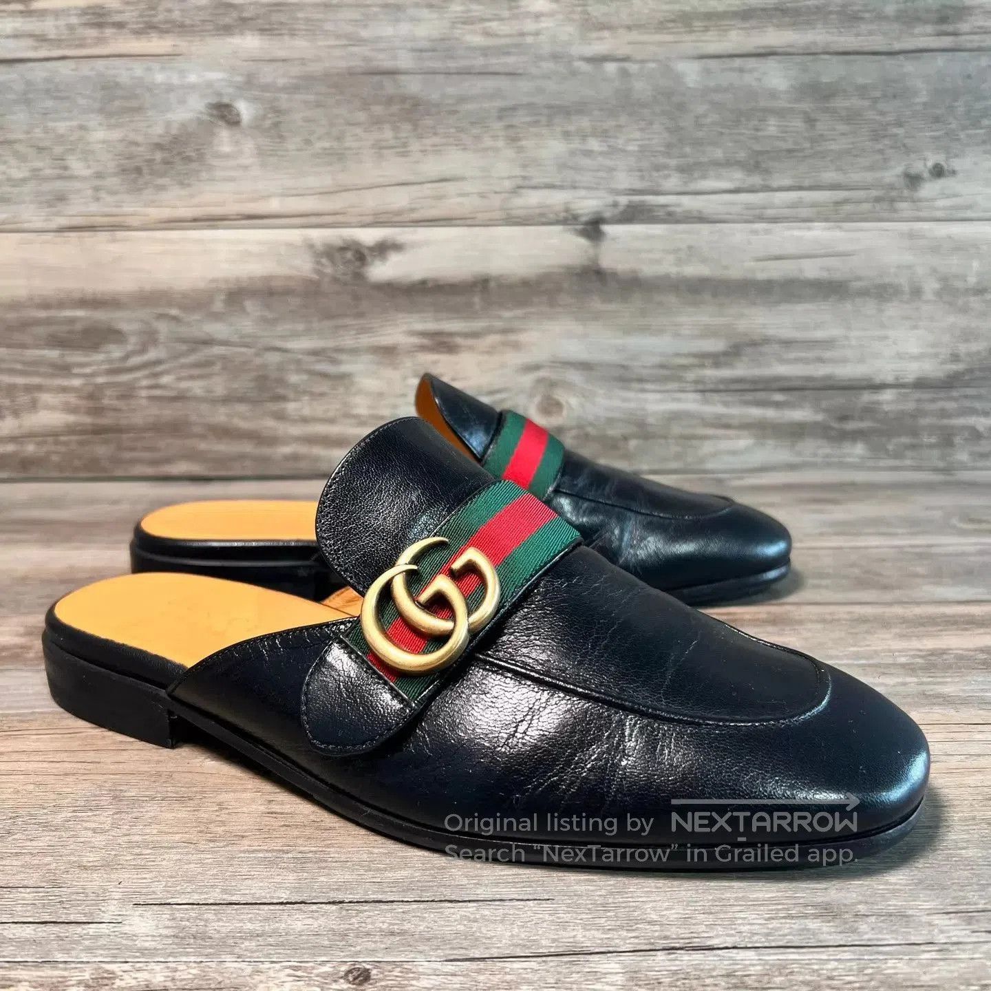 Gucci Black Leather Slip-On Mules. Size US 8.5 / EU 41-42 - 2 Thumbnail