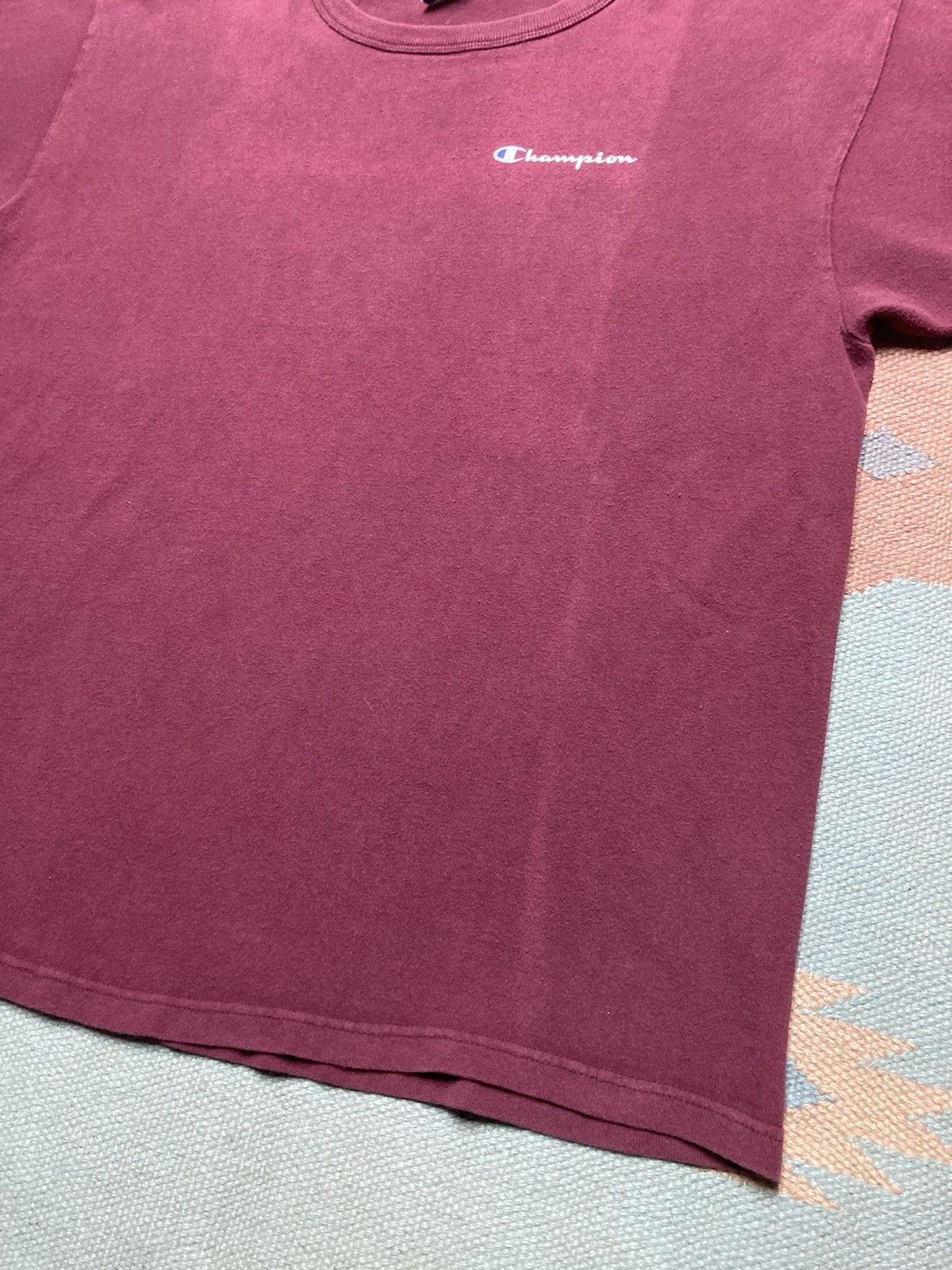 Vintage 90s champion t shirt blank maroon burgundy spell cotton XL Size US XL / EU 56 / 4 - 2 Thumbnail