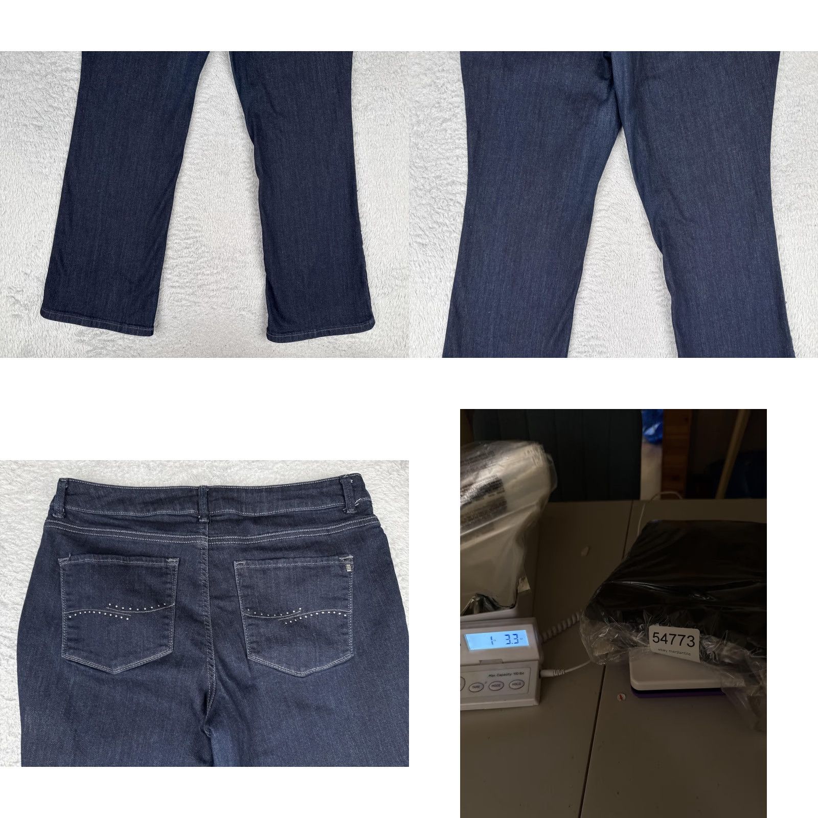 Lee Lee Modern Series Jeans Womens Bootcut Regular 16 Blue Dark Wash Mid Rise Stretch 34x30 Size 38" / US 16 / IT 52 - 10 Thumbnail