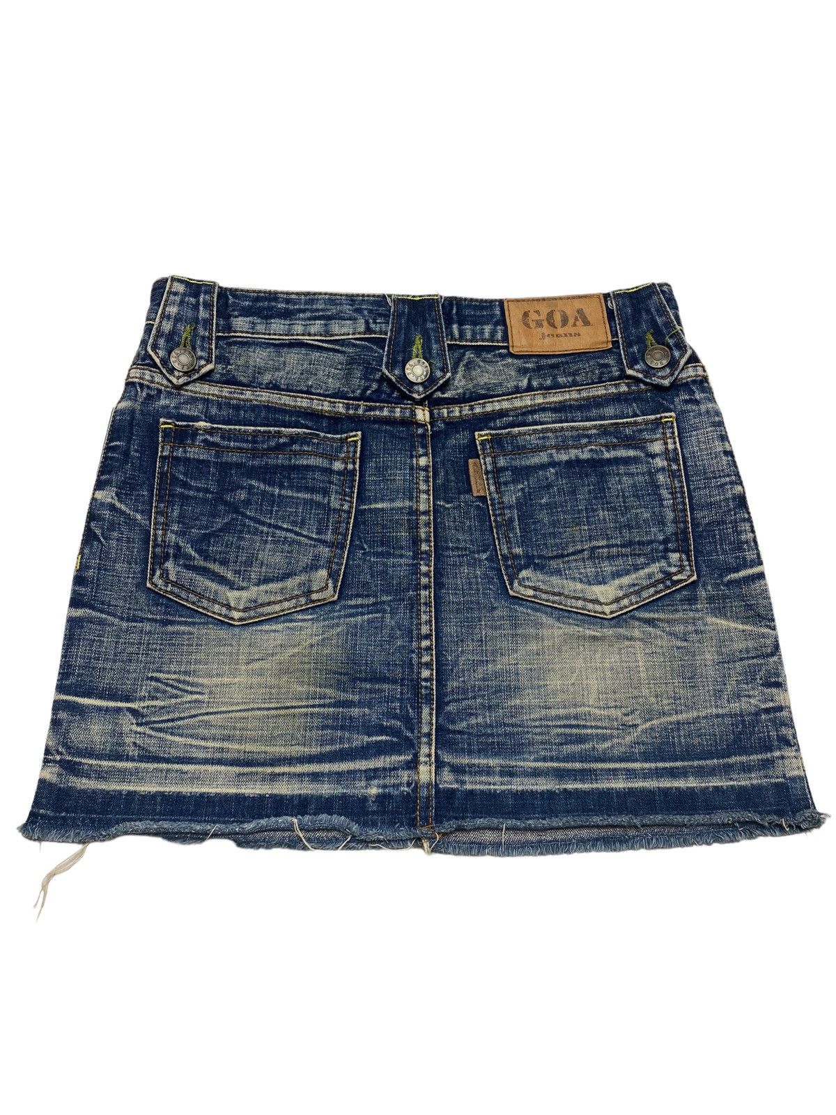 Vintage 2000s G.O.A - Washed Mini Skrit Denim Size 26" / US 2 / IT 38 - 5 Thumbnail