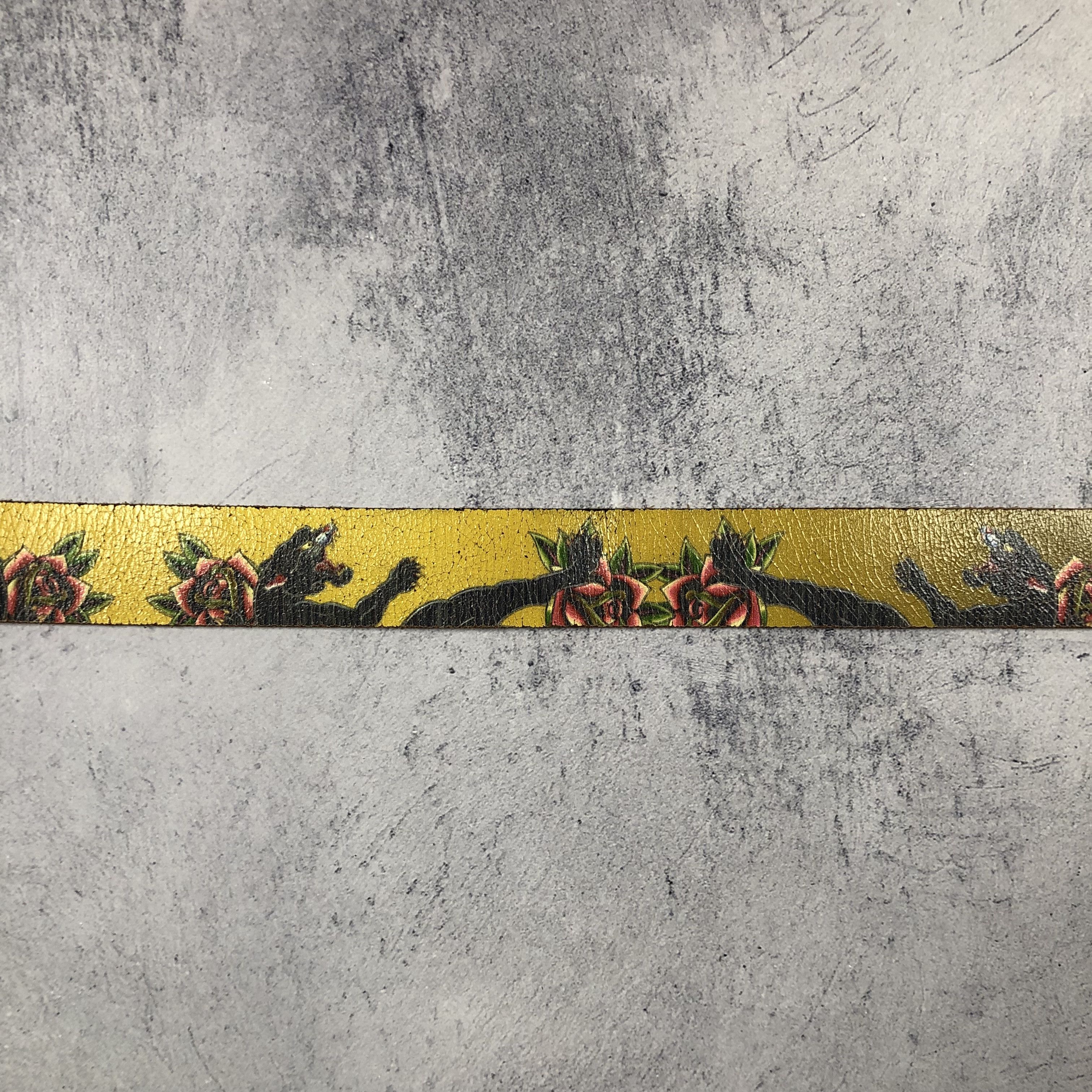 Christian Audigier Y2K Ed Hardy Panther Rose Leather Belt Size ONE SIZE - 4 Thumbnail
