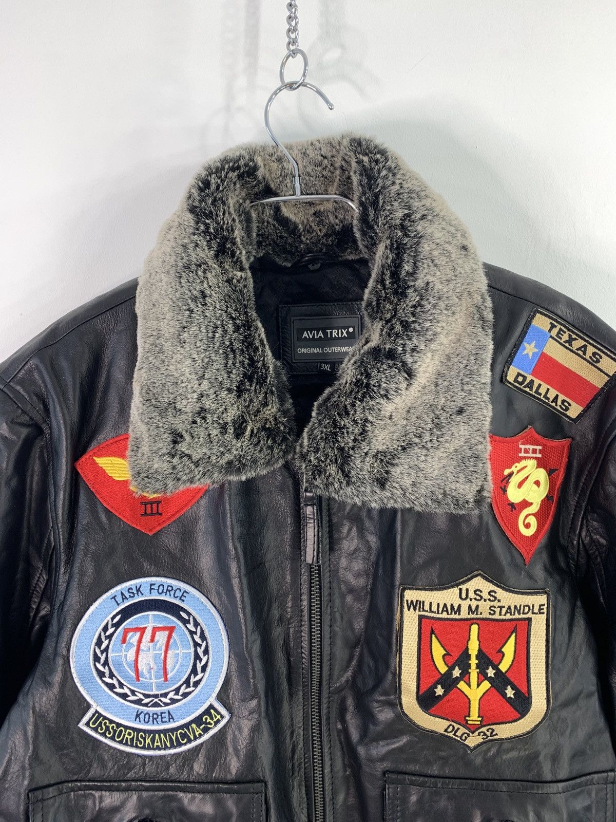 Leather × Vintage Aviatrix Top Gun Navy G-1 Leather Bomber Jacket XXL Size Size US XXL / EU 58 / 5 - 5 Thumbnail