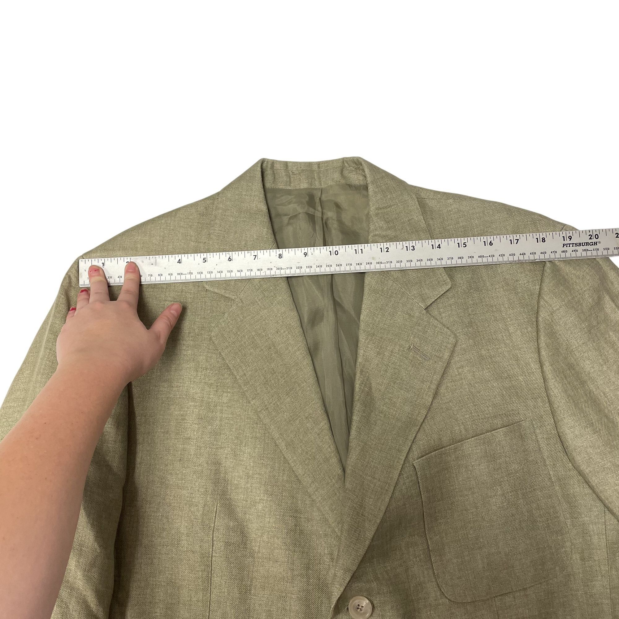 Nordstrom Vtg Nordstrom Natural Style Light Green LINEN Sport Coat Size 42L - 10 Thumbnail