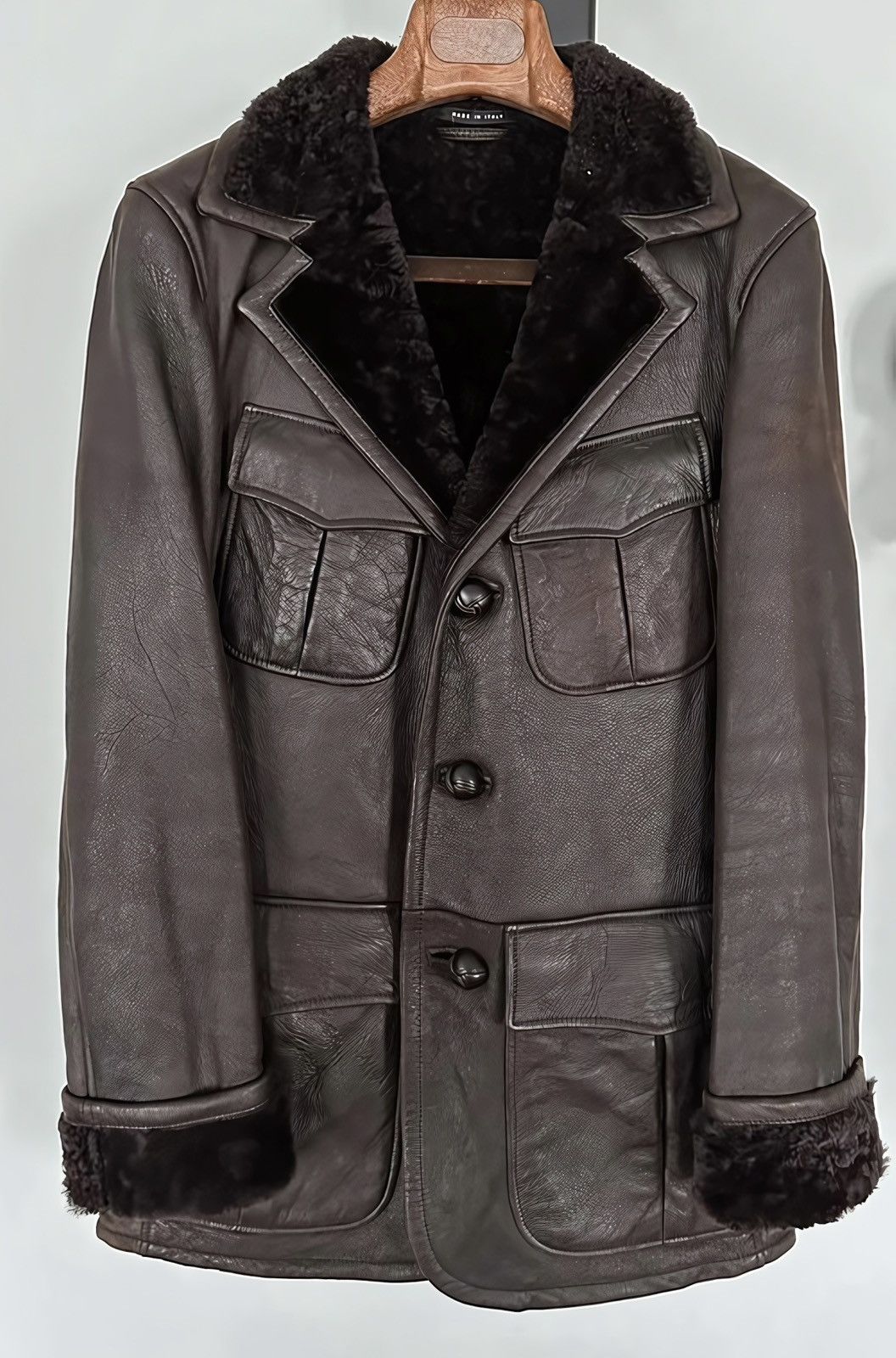 ジャケット・アウター archive fur jacket leather black vintage archive fur leather jacket archive fur leather