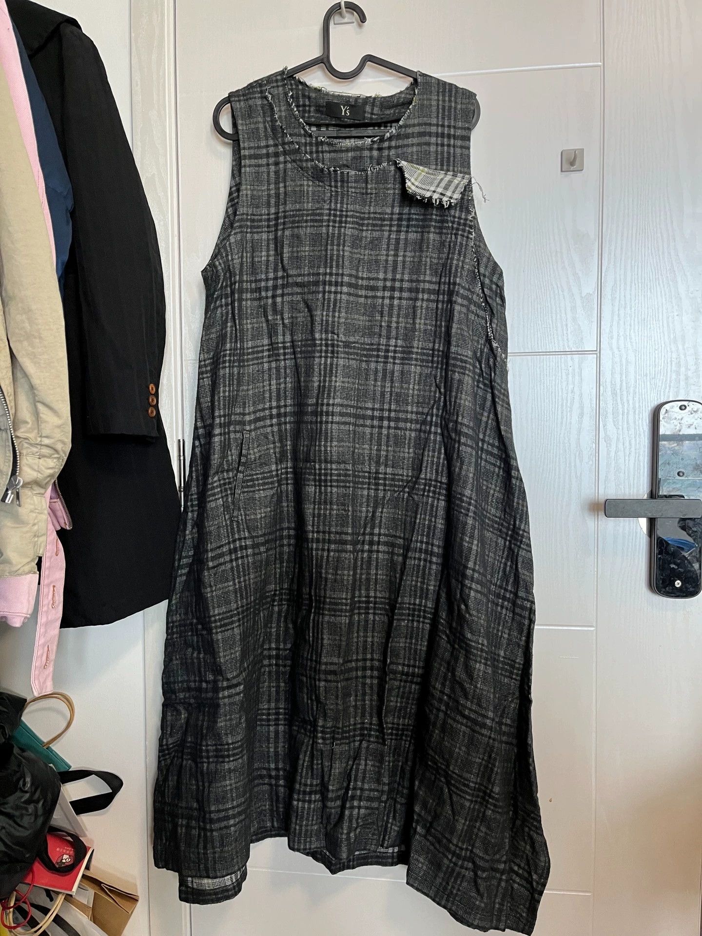 Yohji Yamamoto Yohji Y's Wool Check Sleeveless Long Dress 1 (O/S) 98 New Size S / US 4 / IT 40 - 1 Thumbnail