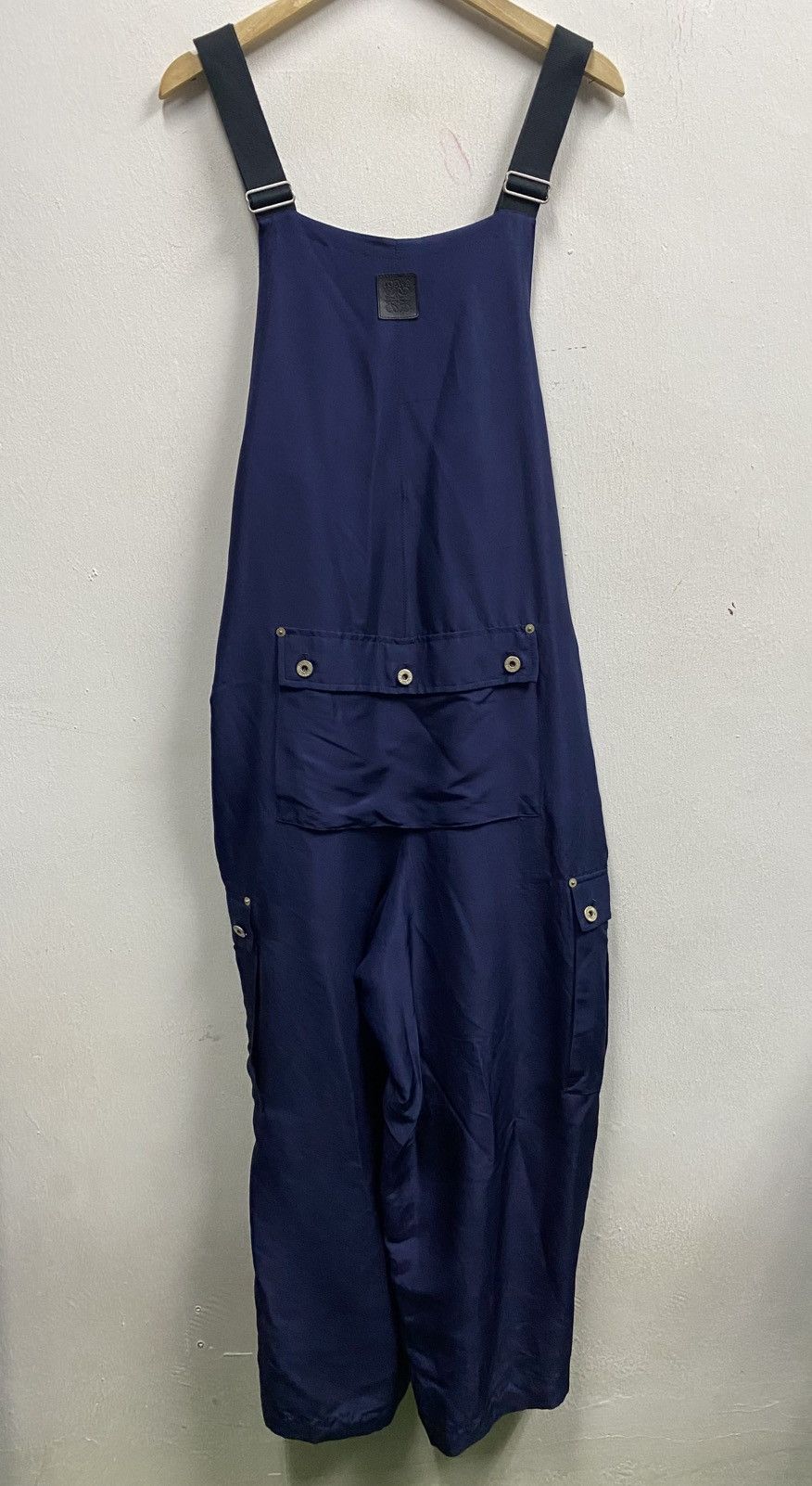 Loewe Loewe Navy Blue Silk Cargo Overalls Jumpsuit Size US 43 - 2 Thumbnail