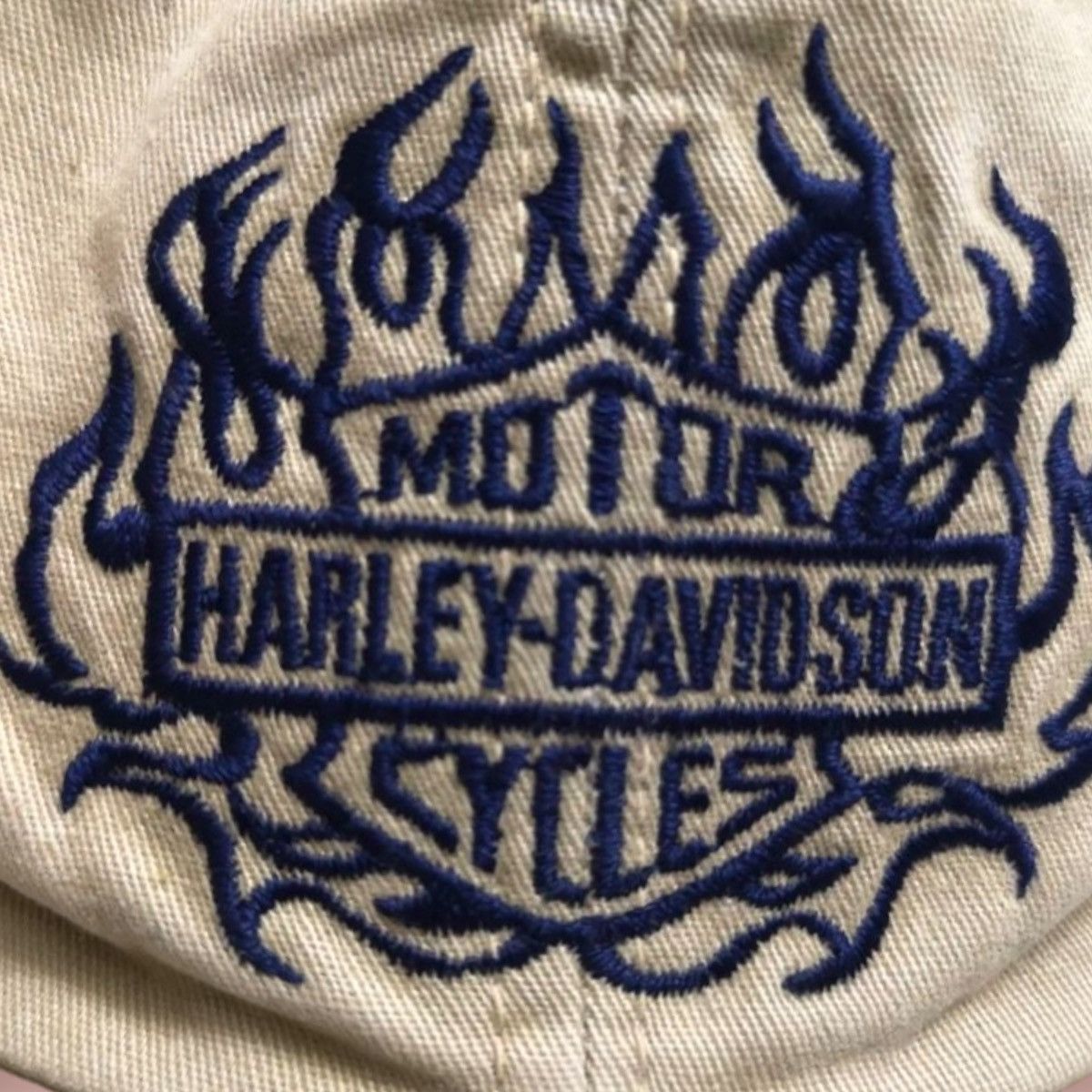 Harley Davidson × Vintage DISTRESSED HARLEY DAVIDSON FLAME LOGO STRAPBACK CAP Size ONE SIZE - 2 Thumbnail