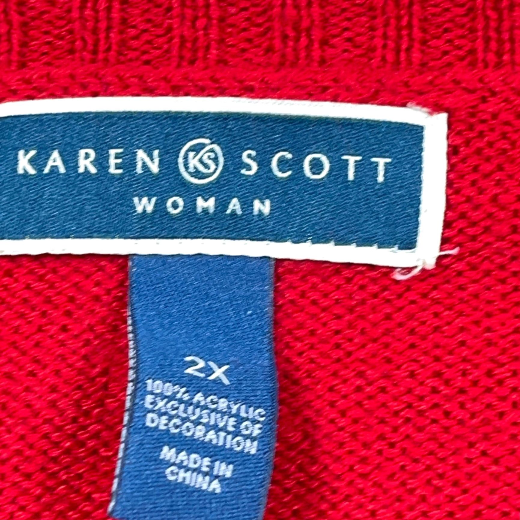 Vintage Karen Scott Sweater Women 2X Red Acrylic Knit Polar Bear Winter Christmas Size XXL / US 16-18 / IT 52-54 - 5 Thumbnail