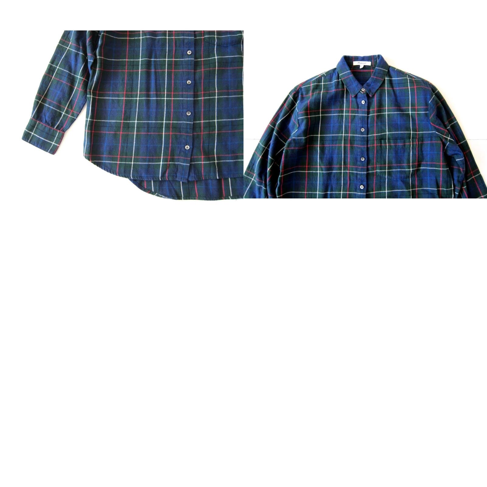 Madewell Madewell Blouse Shirt 100% Cotton Blue Green Plaid Flannel Button Down Long Sleeve S Womens Size S / US 4 / IT 40 - 8 Thumbnail