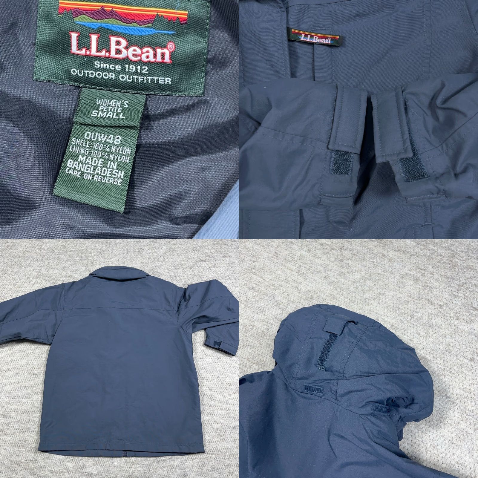 Vintage LL Bean Jacket Women Petite Small Navy Blue Outer Shell Interchange Hooded Ski Size S / US 4 / IT 40 - 8 Thumbnail