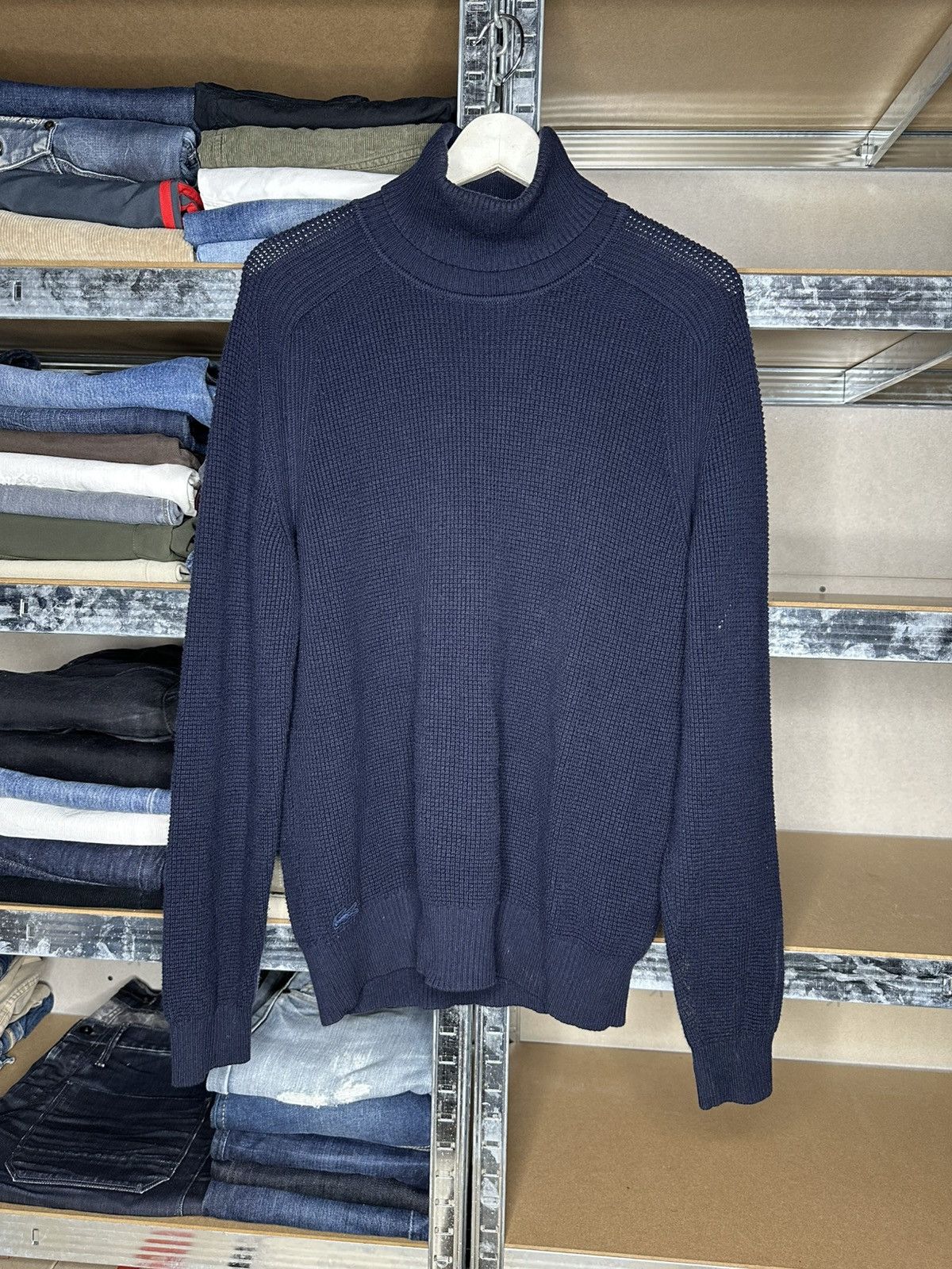 Lacoste Lacoste Wool Cotton Knit Turtleneck Sweater Navy Size M Size US M / EU 48-50 / 2 - 1 Thumbnail