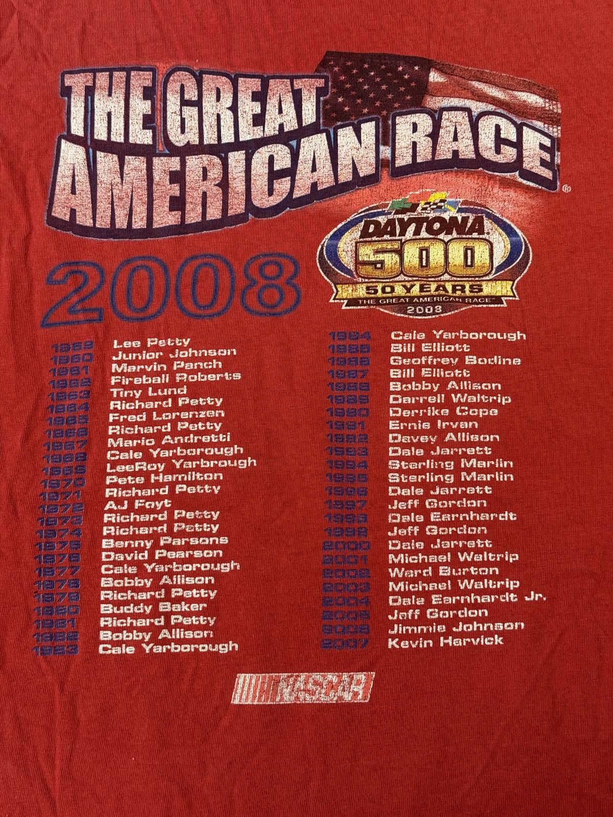 Designer Faded Nascar Daytona 500 T-shirt 2008 Great American Race XL Size US XL / EU 56 / 4 - 5 Thumbnail