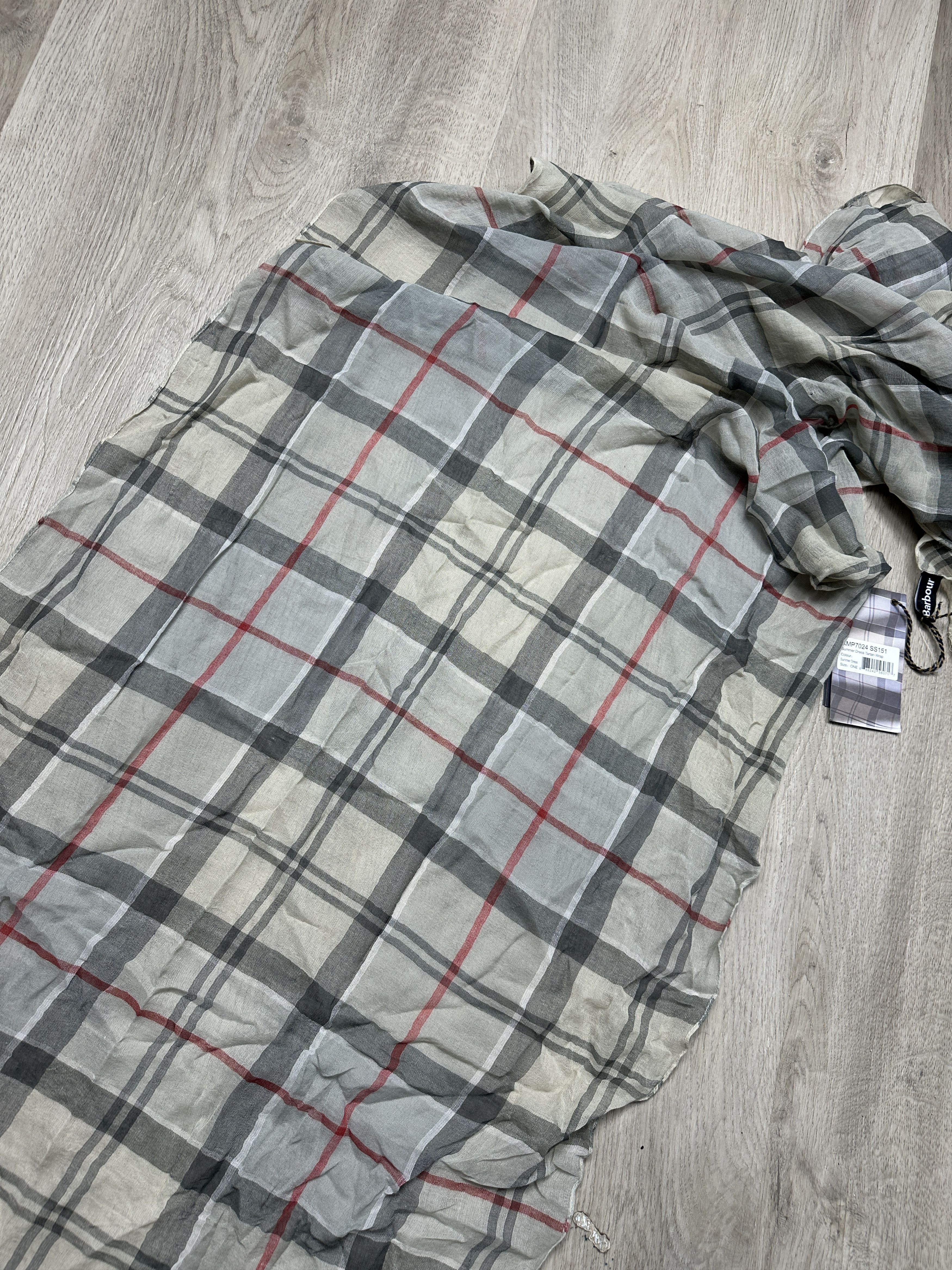 Barbour NEW Barbour Summer Dress Tartan Wrap Scarf Size ONE SIZE - 7 Thumbnail