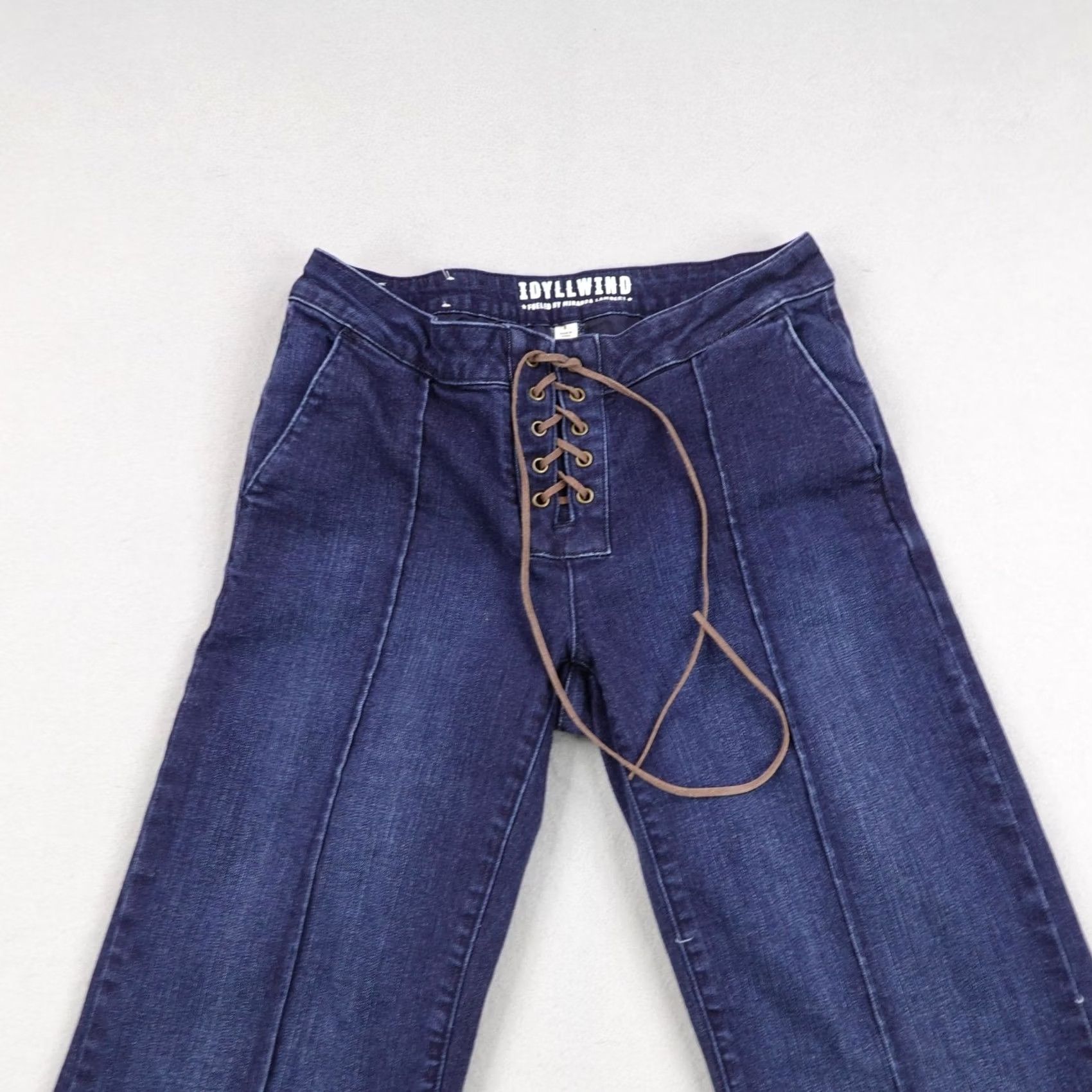 Vintage IDYLLWIND Jeans Womens Blue Denim Western Flared Lace Up Miranda Lambert 8/32 Size 30" / US 8 / IT 44 - 2 Thumbnail
