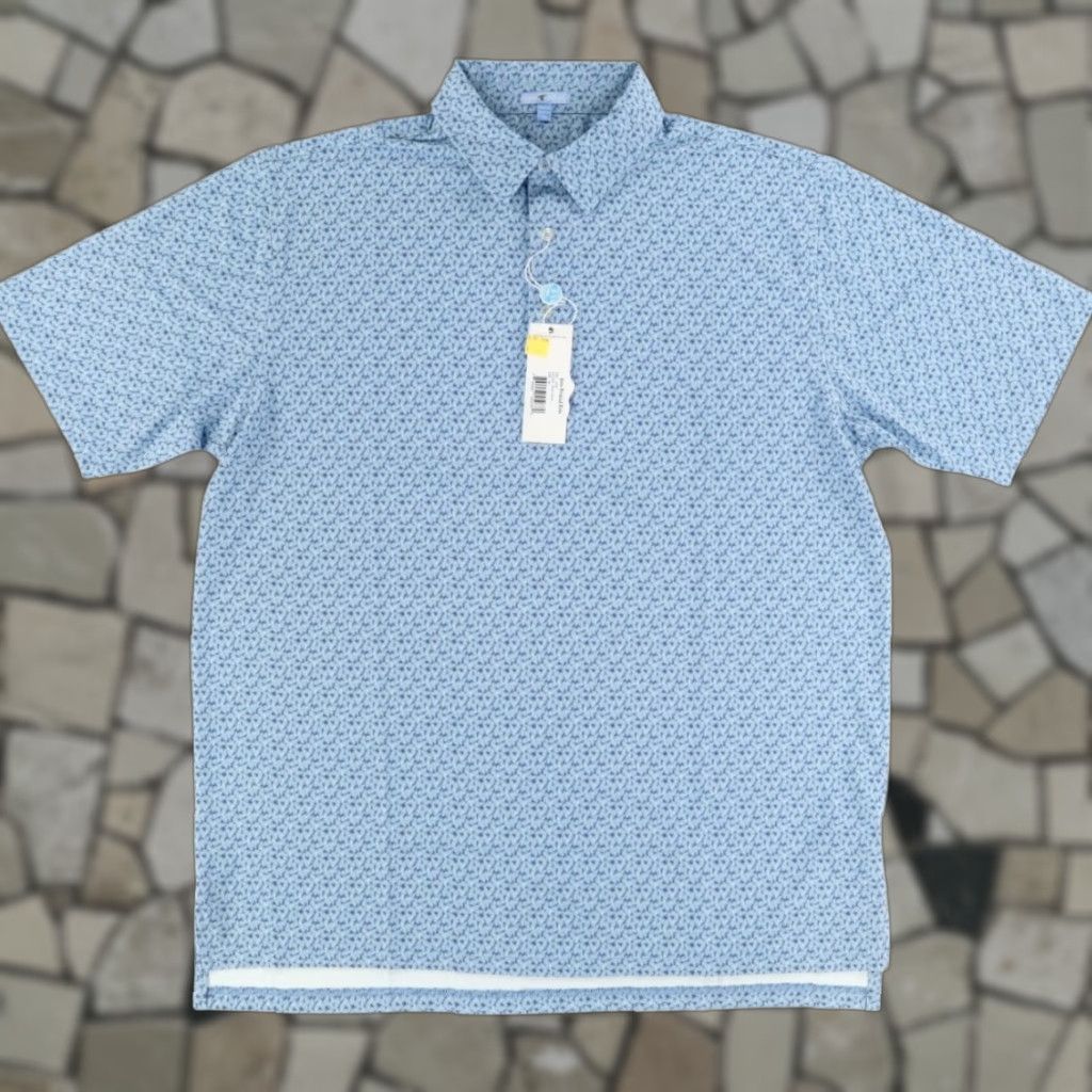 Vintage Genteal Brrr Printed Blue Ferns High Stretch Polo Shirt Blue Men's XL Shirt Size US XL / EU 56 / 4 - 1 Thumbnail