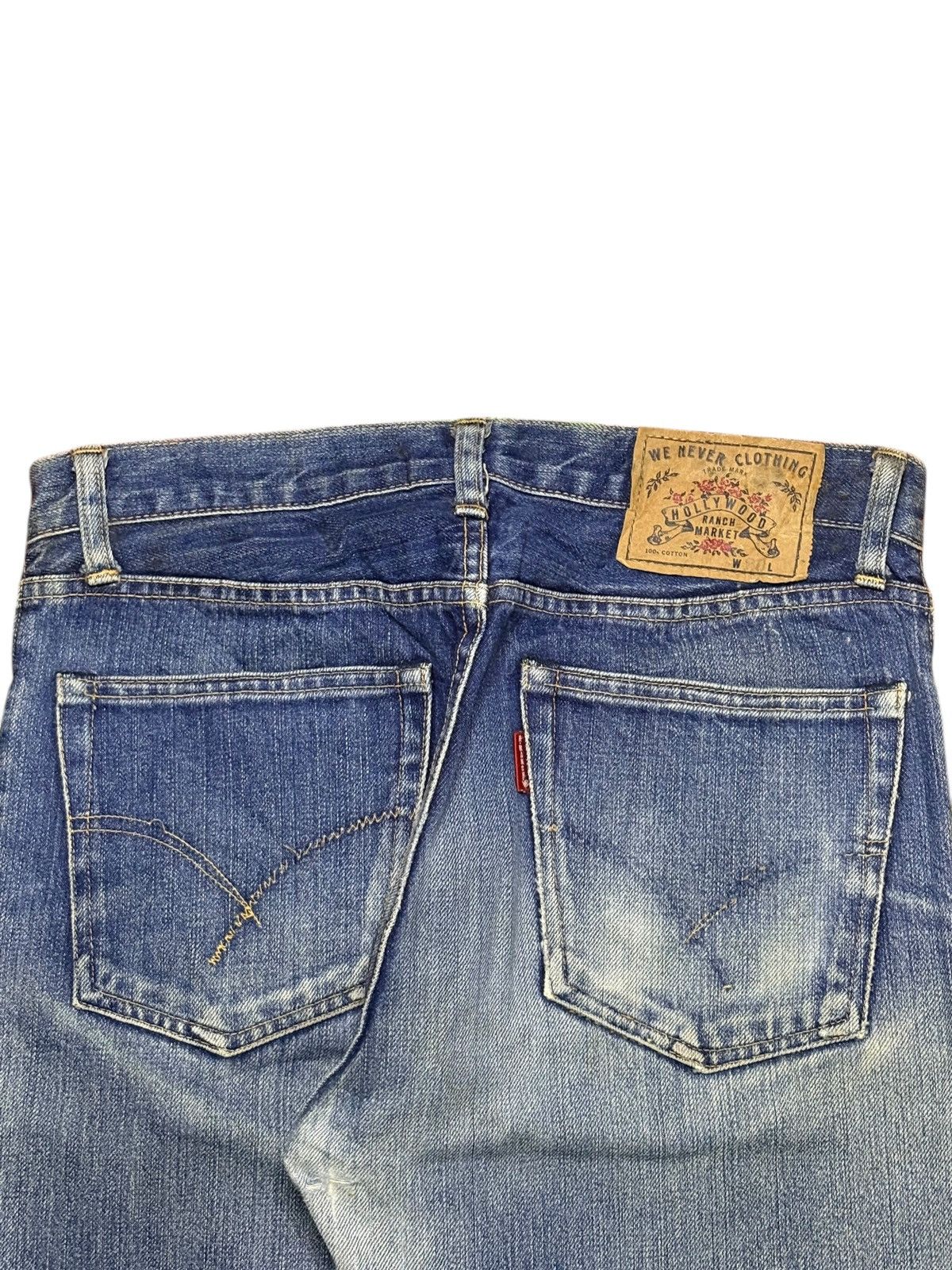 HOLLYWOOD RANCH MARKET × Japanese Brand Vintage HR Market Button Fly Mud Wash Jeans Size US 30 / EU 46 - 10 Thumbnail