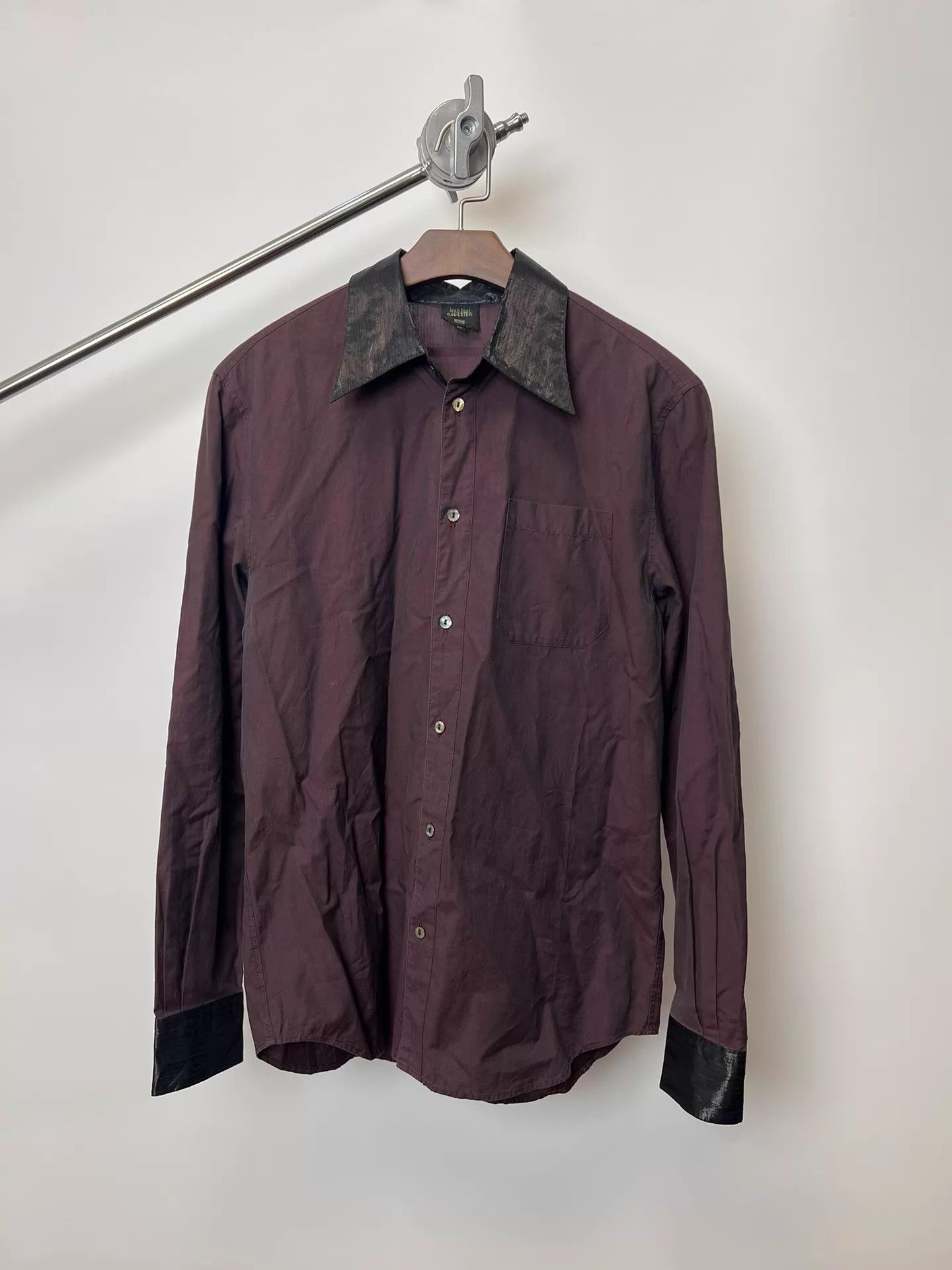 Jean Paul Gaultier Jean Paul GAULTIER coated burgundy paneled shirt Size US M / EU 48-50 / 2 - 1 Thumbnail