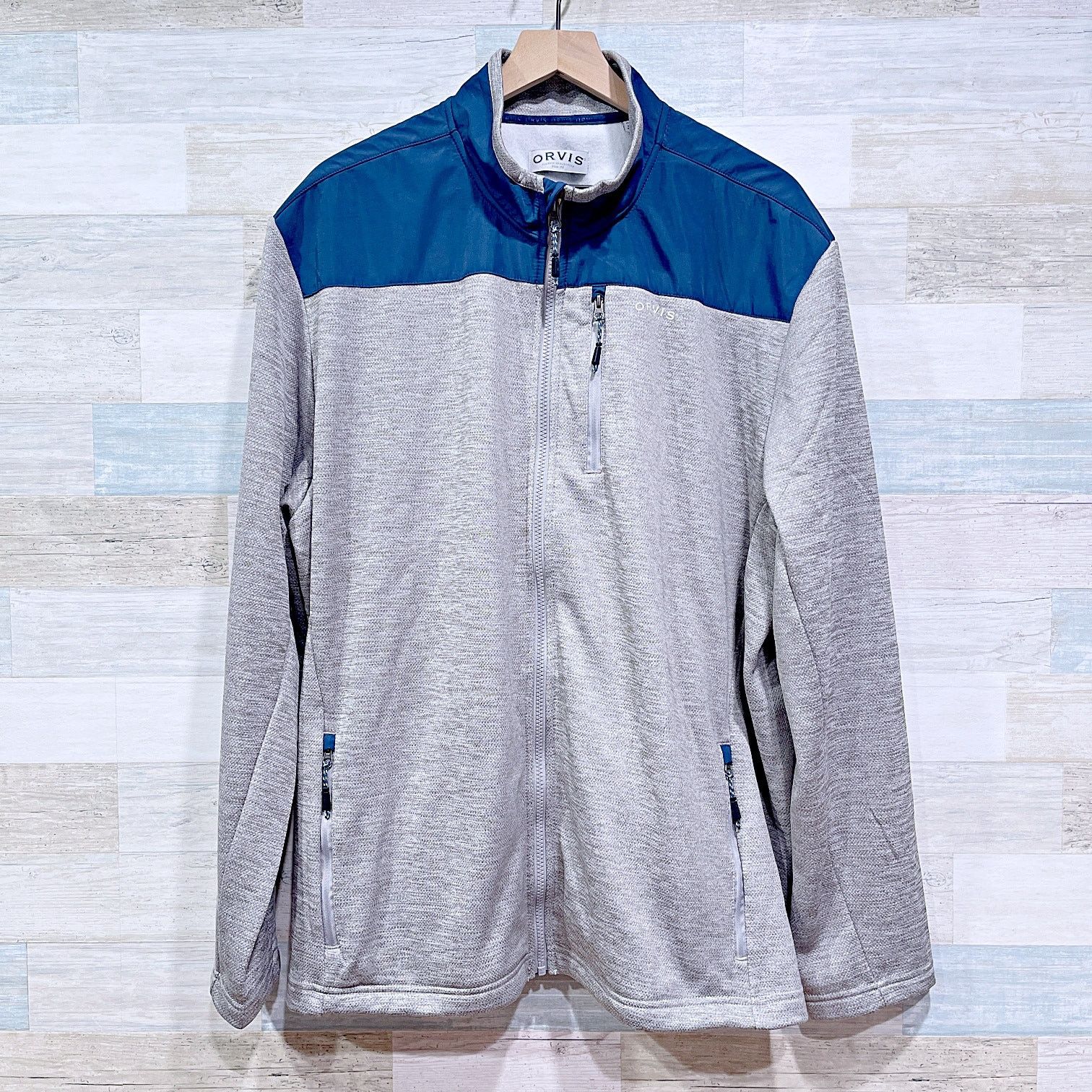 Orvis Orvis Fleece Bonded Mesh Full Zip Jacket Gray Blue Mens XXL Size US XXL / EU 58 / 5 - 1 Thumbnail
