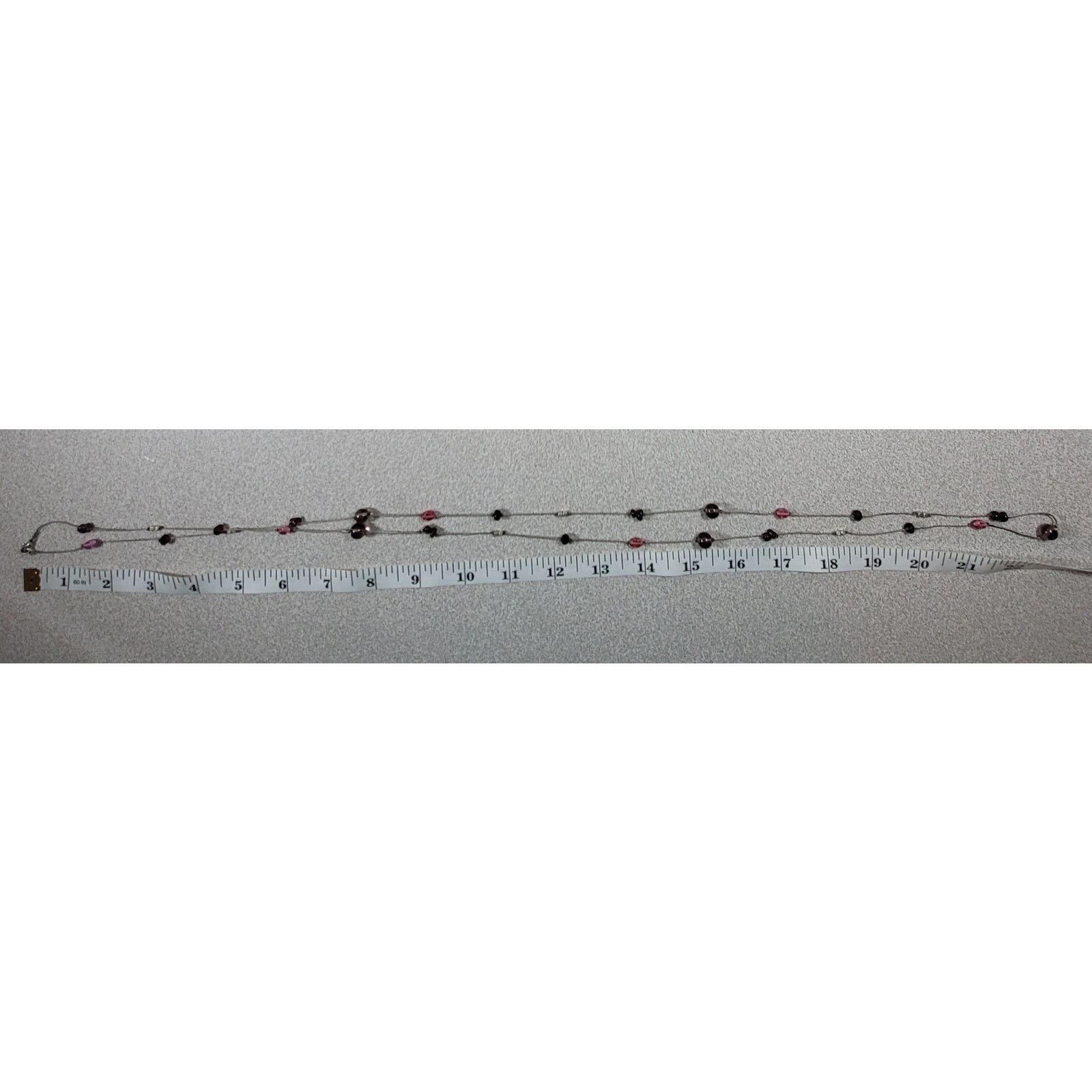 Other Pink Amber Colored Beads Hand Strung 23" Necklace Delicate Size ONE SIZE - 4 Thumbnail