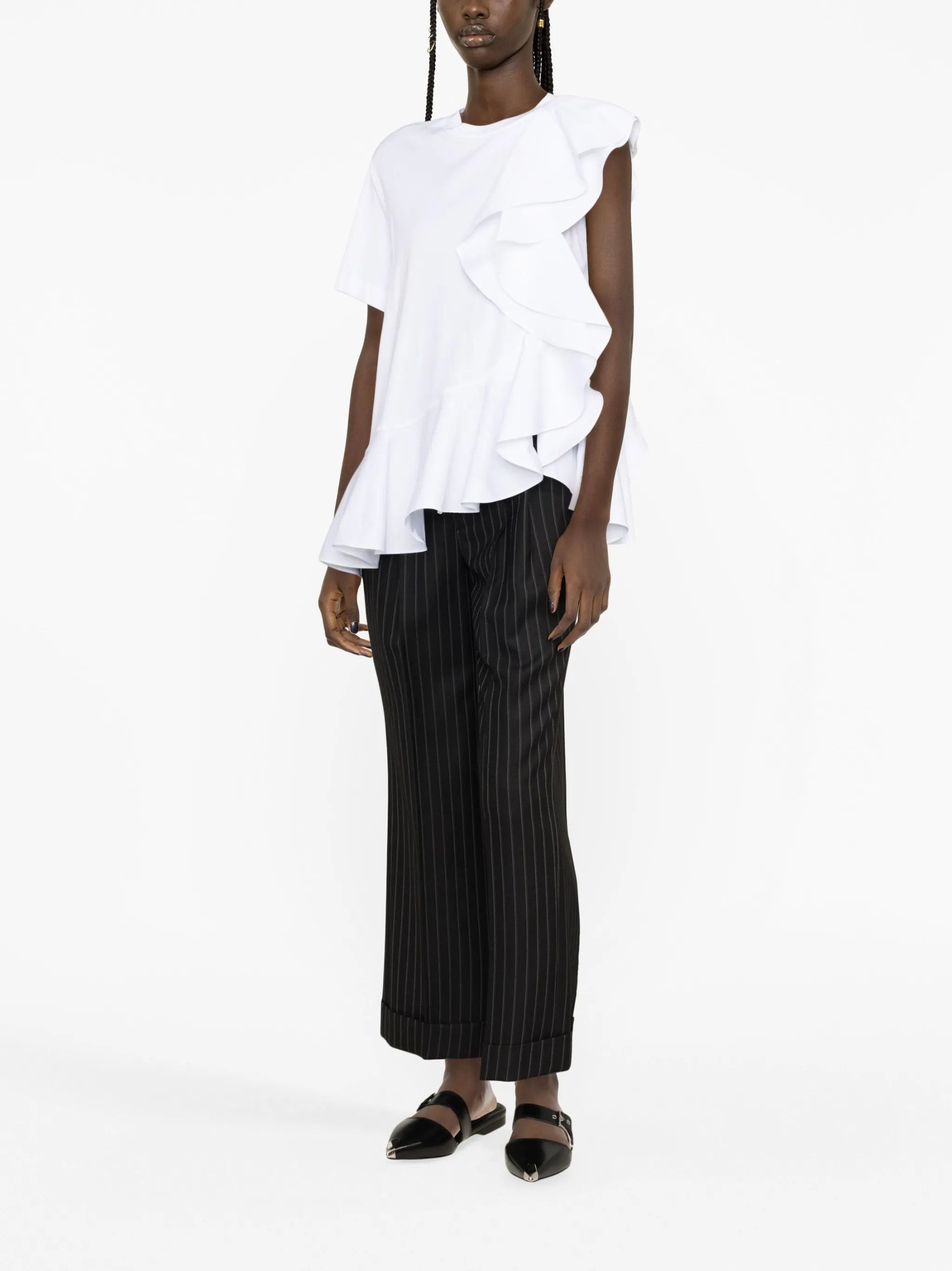 Alexander McQueen o1y0325 Blouse in White Size S / US 4 / IT 40 - 3 Thumbnail