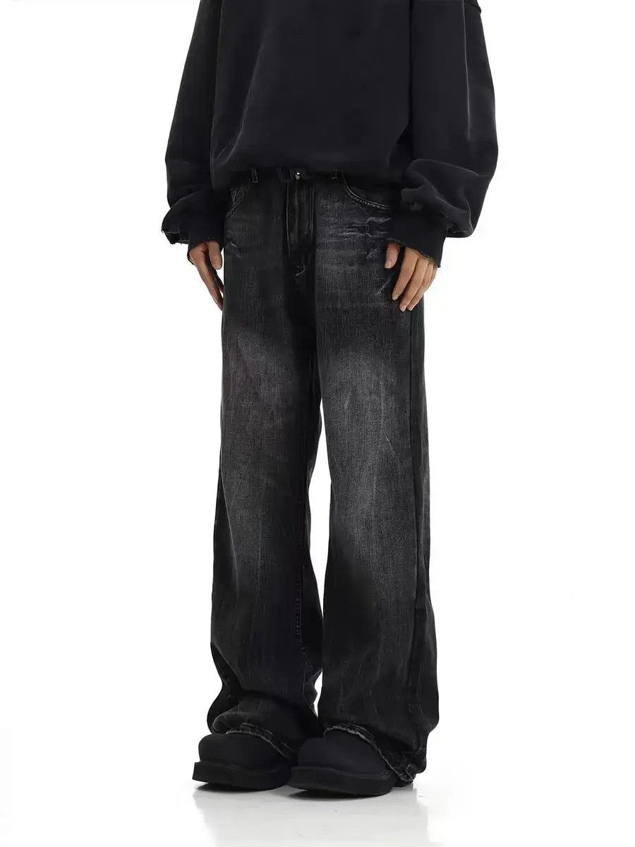 Japanese Brand × Jean Vintage Washed Straight Leg Wide Jeans Size US 33 - 3 Thumbnail