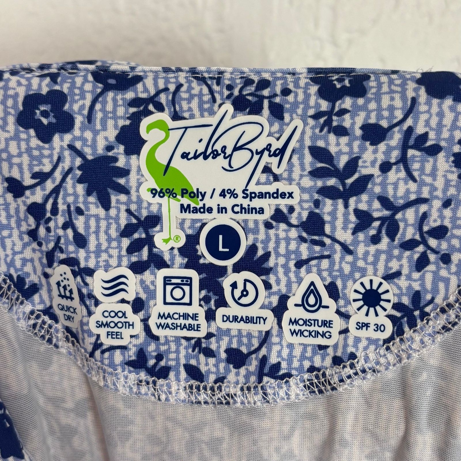 Tailorbyrd Tailorbyrd Men's Blue Floral Golf Polo Size Large Size US L / EU 52-54 / 3 - 3 Thumbnail