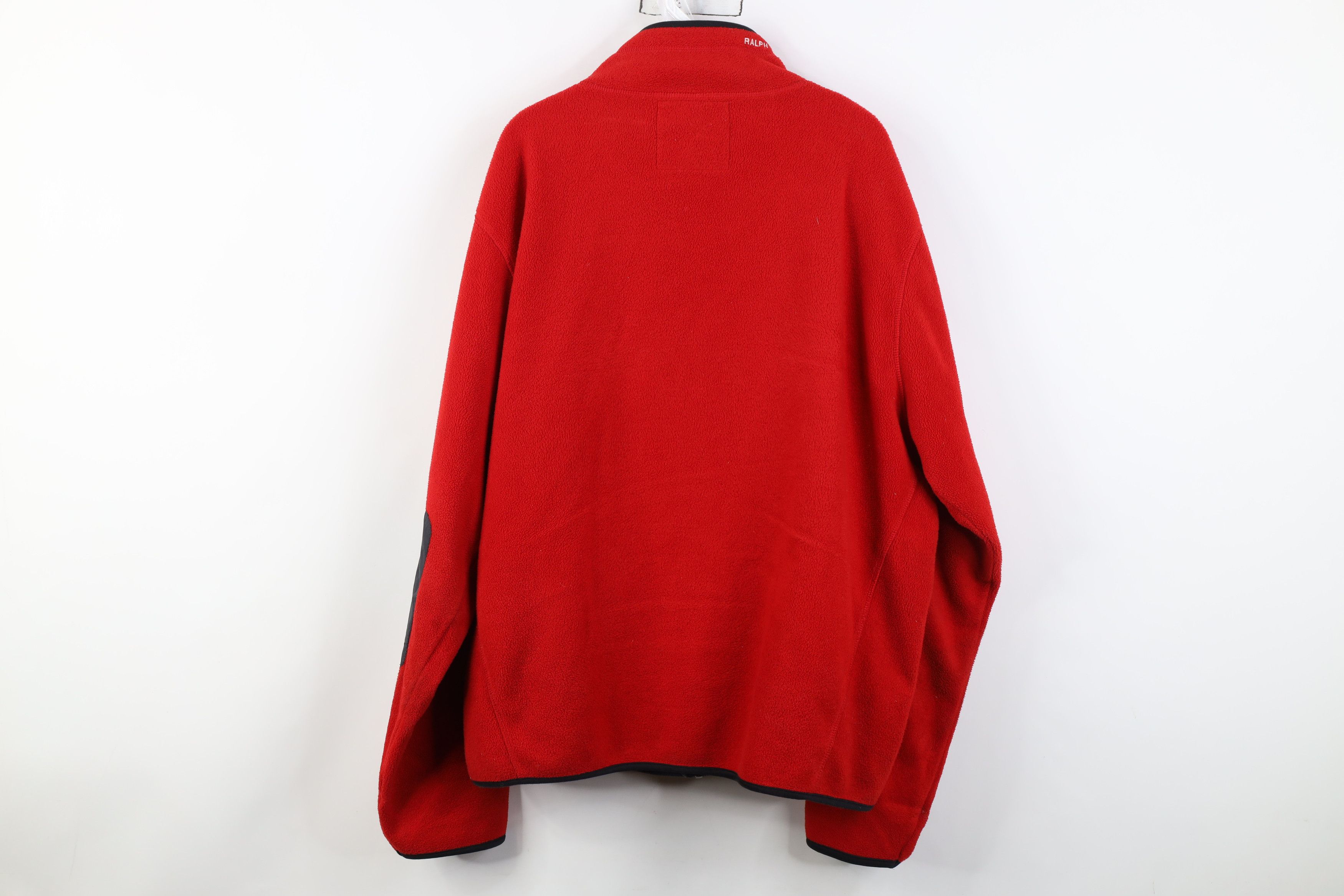 Ralph Lauren Vintage 90s Ralph Lauren Elbow Patch Fleece Full Zip Jacket Size US XL / EU 56 / 4 - 14 Thumbnail