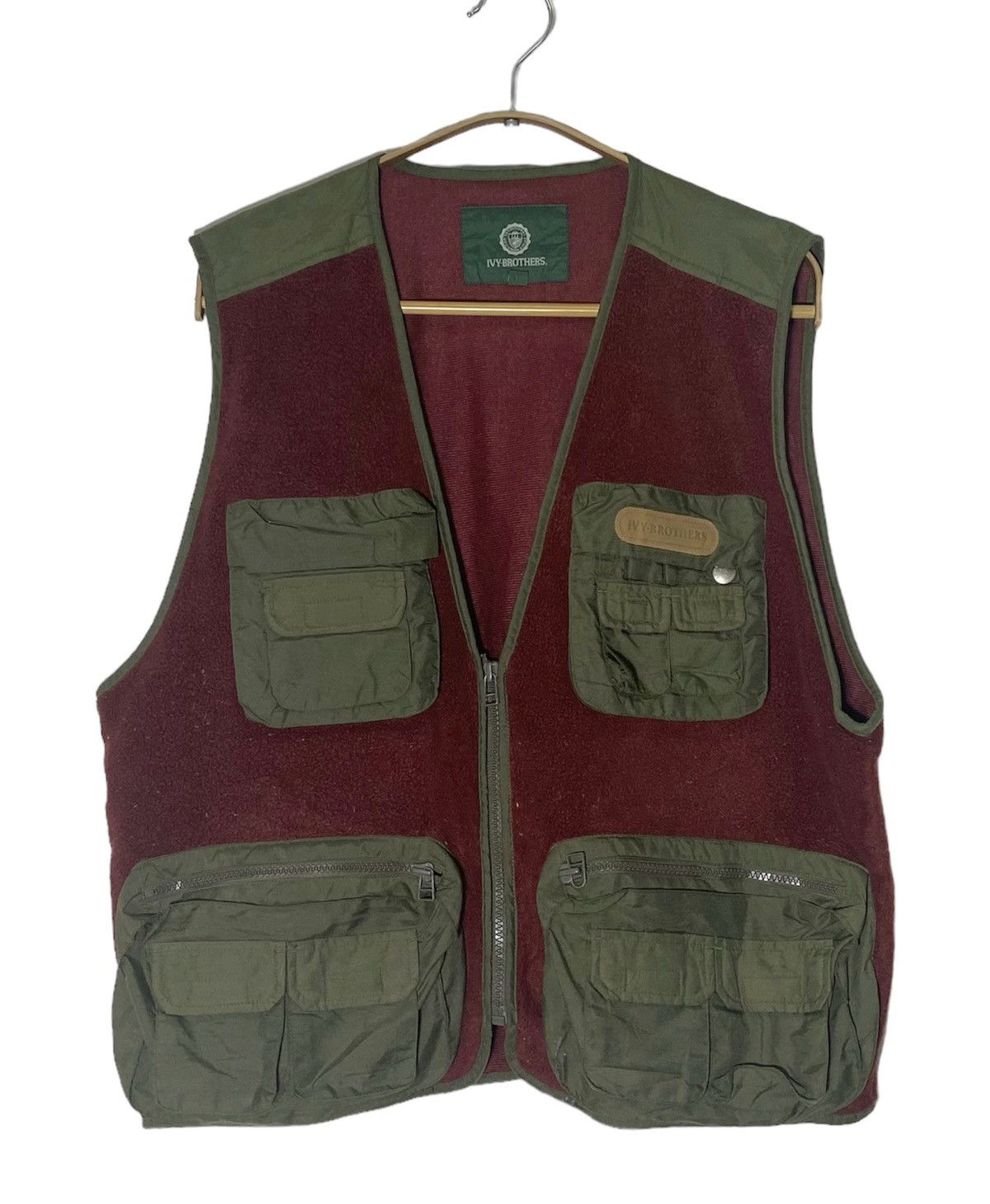 Japanese Brand Vintage ivy Brothers Tactical Cargo Fleece Vest