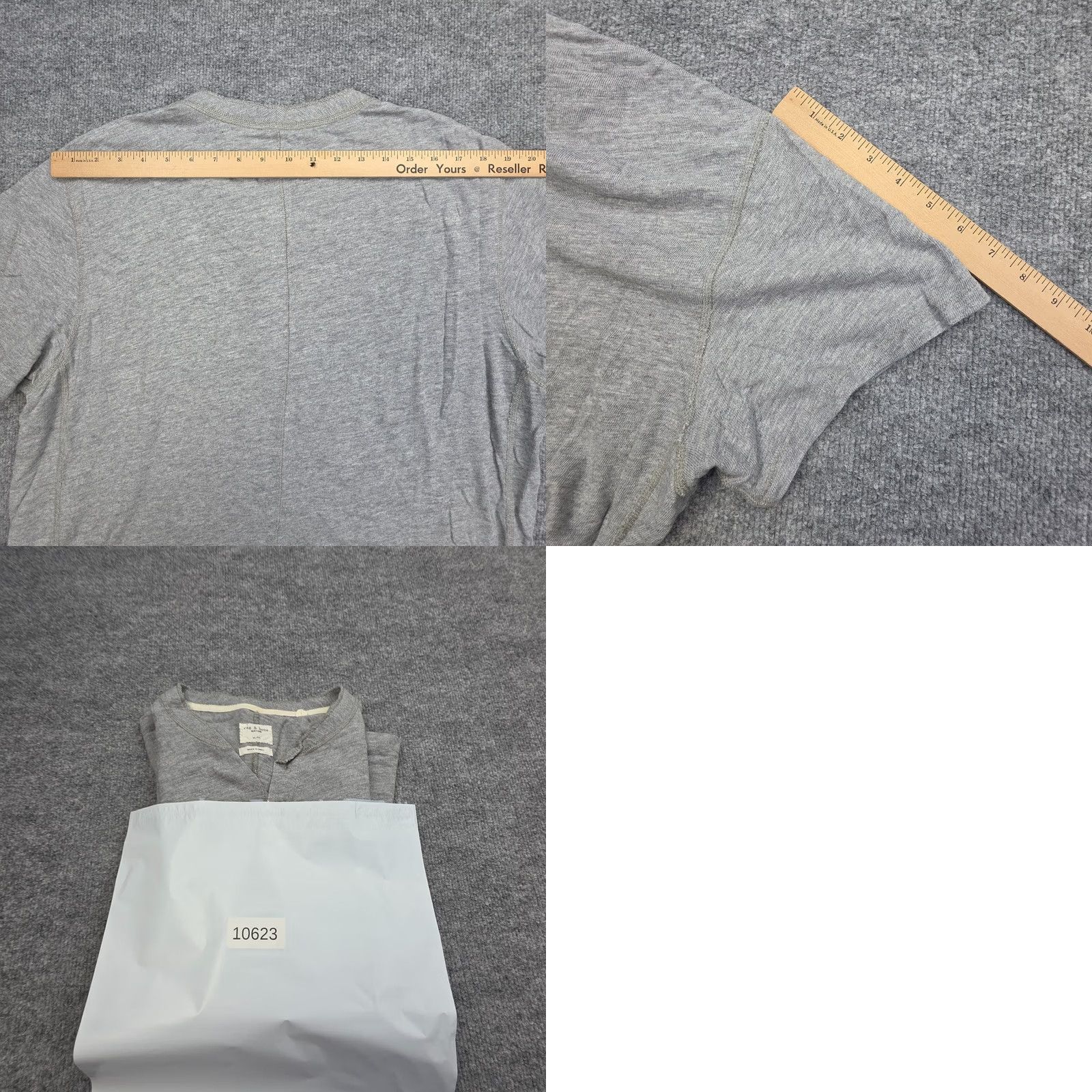 Rag & Bone Rag & Bone Henley Shirt Mens XL Gray Slub Pima Short Sleeve Harbor Grey Size US XL / EU 56 / 4 - 9 Thumbnail