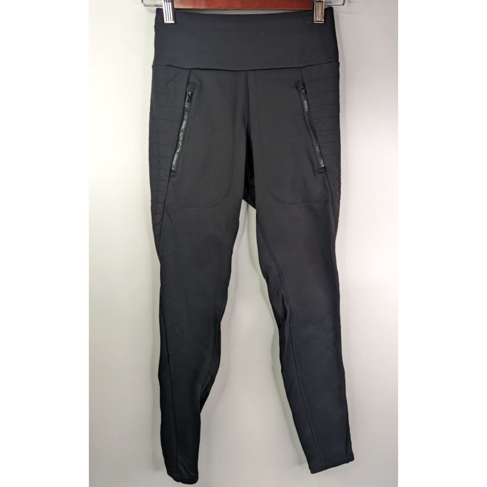 Athleta Athleta Black 2XS Peak Hybrid Fleece Tight Pants Pull On Women Stretch Pockets Activewear Size 24" / US 00 / IT 34 - 2 Thumbnail