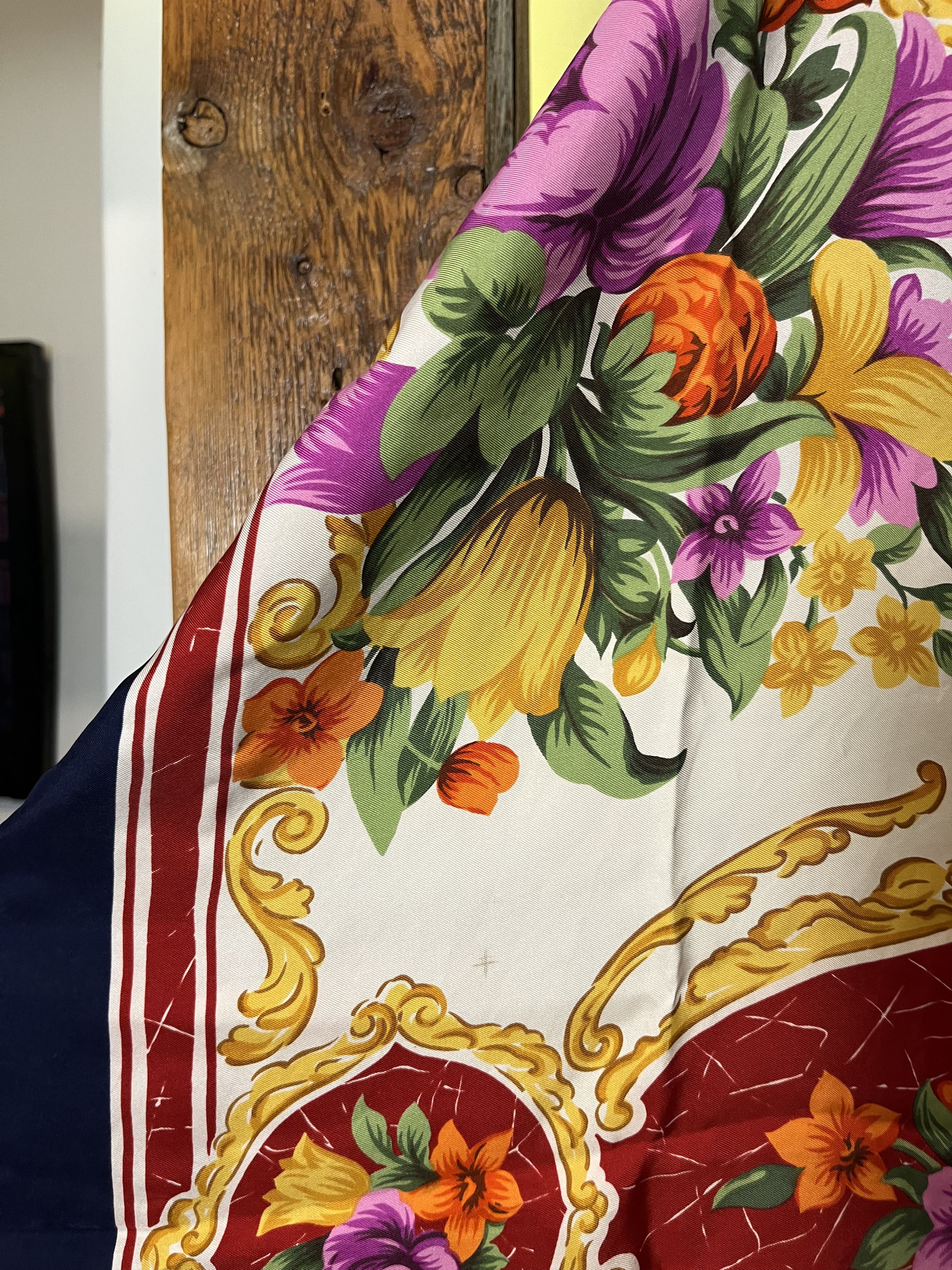 Givenchy × Vintage Vintage Givenchy Floral Silk Scarf Size ONE SIZE - 6 Thumbnail