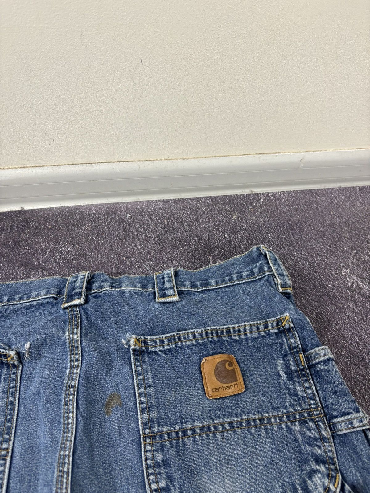 Carhartt Vintage 90s Carhartt USA Hype Work Blue Denim Shorts Jorts Size US 36 / EU 52 - 6 Thumbnail