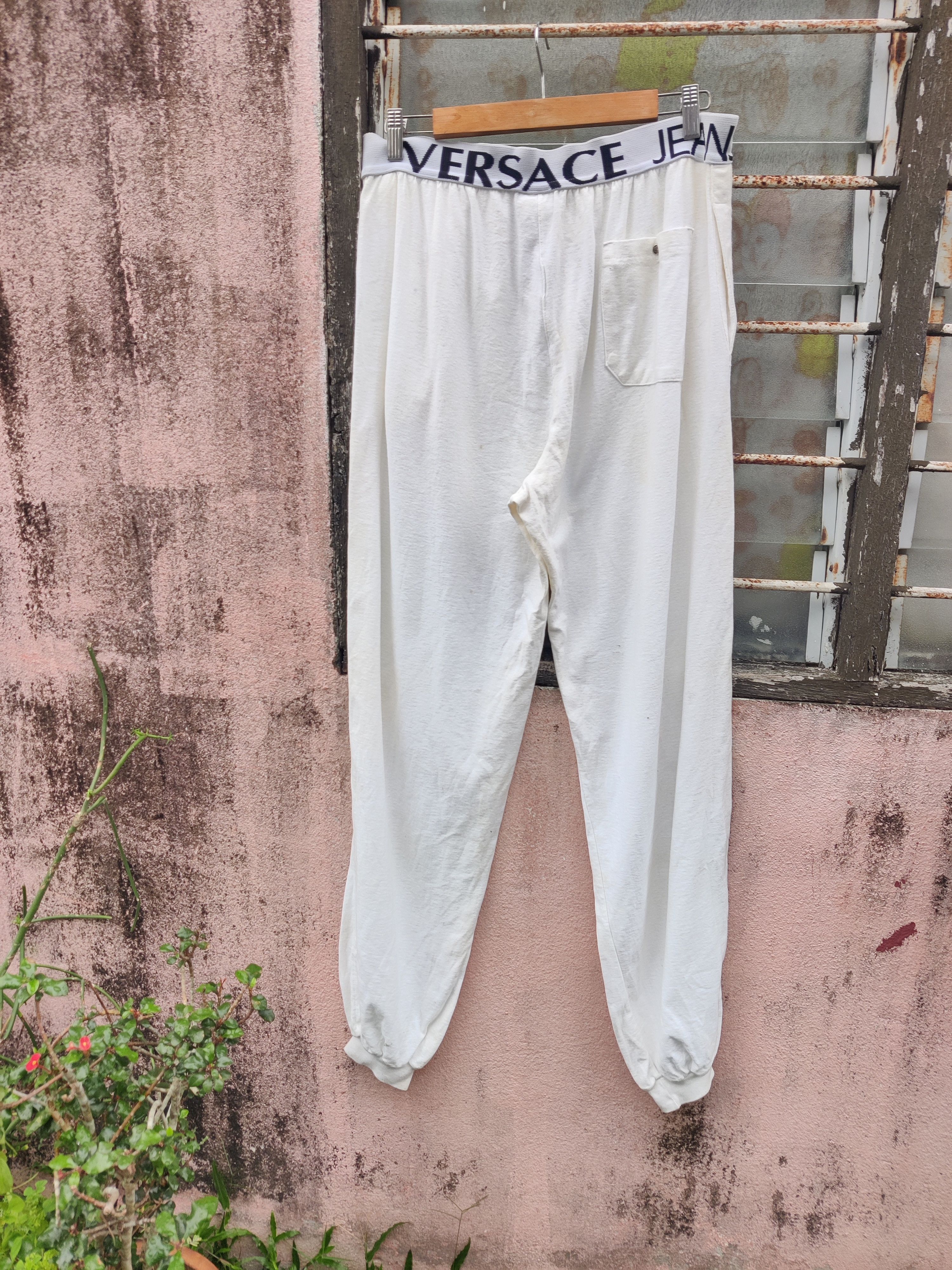 image of Archival Clothing x Versace Vintage Versace Medusa Rapper Sweatpants/pants in White, Men's (Size 30