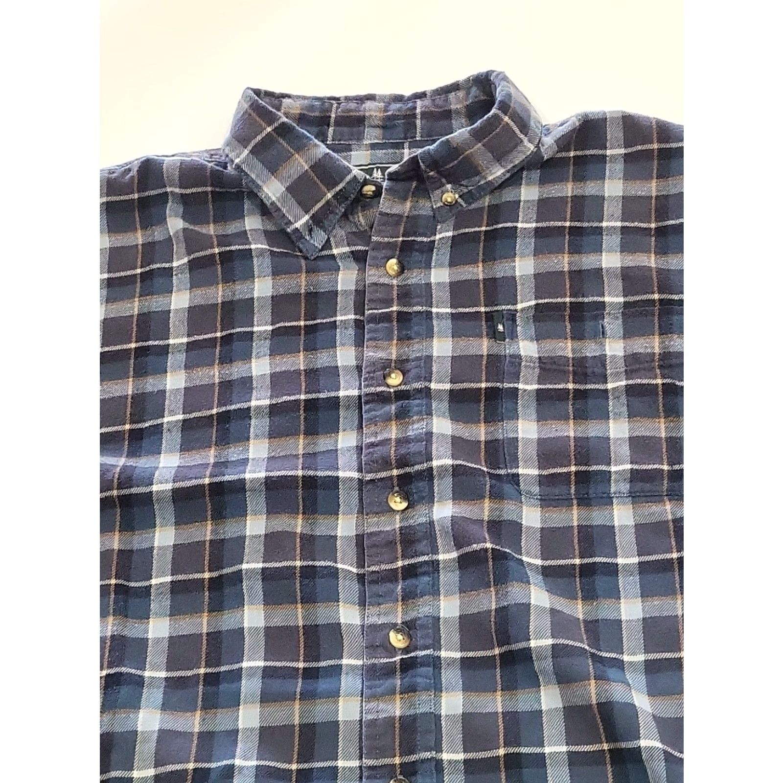 Vintage G.H. Bass & Co. Shirt LS Lg Blue Plaid Pocket Flannel Button-Down 44" Chest EUC - Men Size US L / EU 52-54 / 3 - 2 Thumbnail
