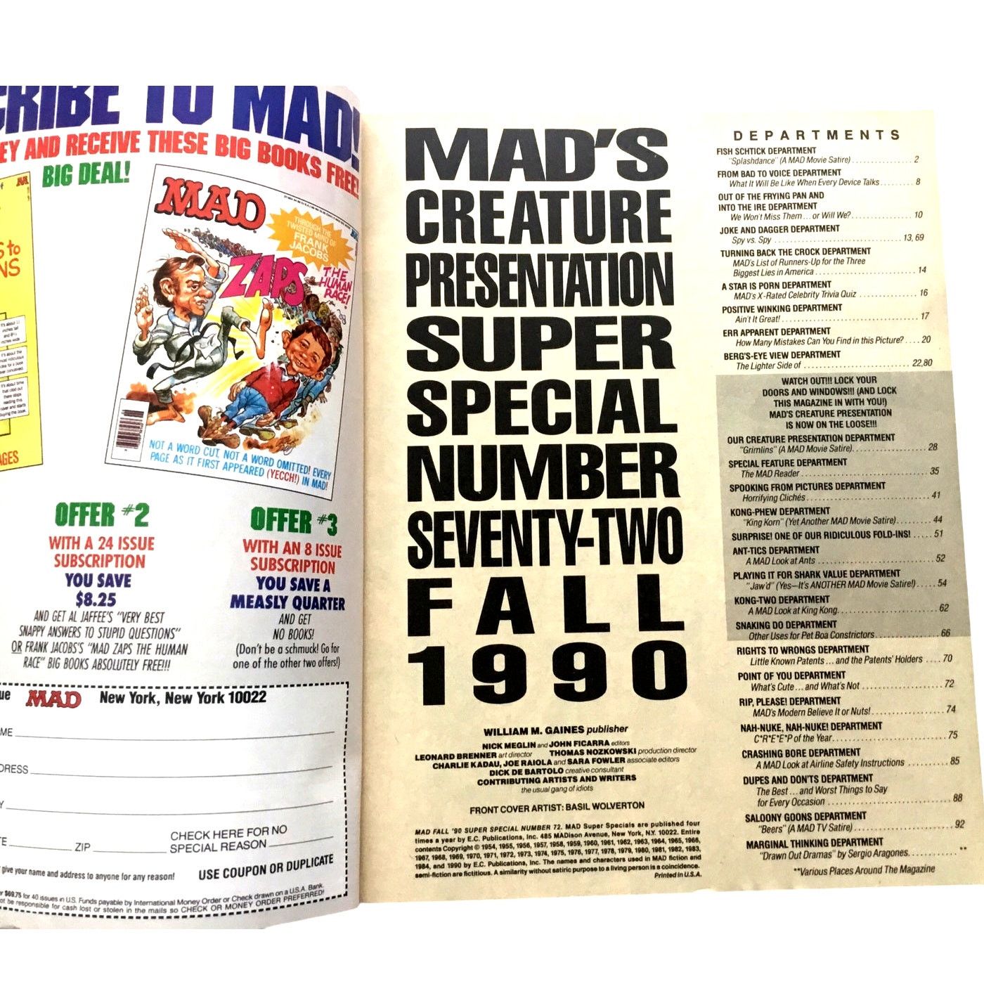 Other Mad Magazine Vintage Super Special Fall 1990 Creatures Size ONE SIZE - 4 Thumbnail