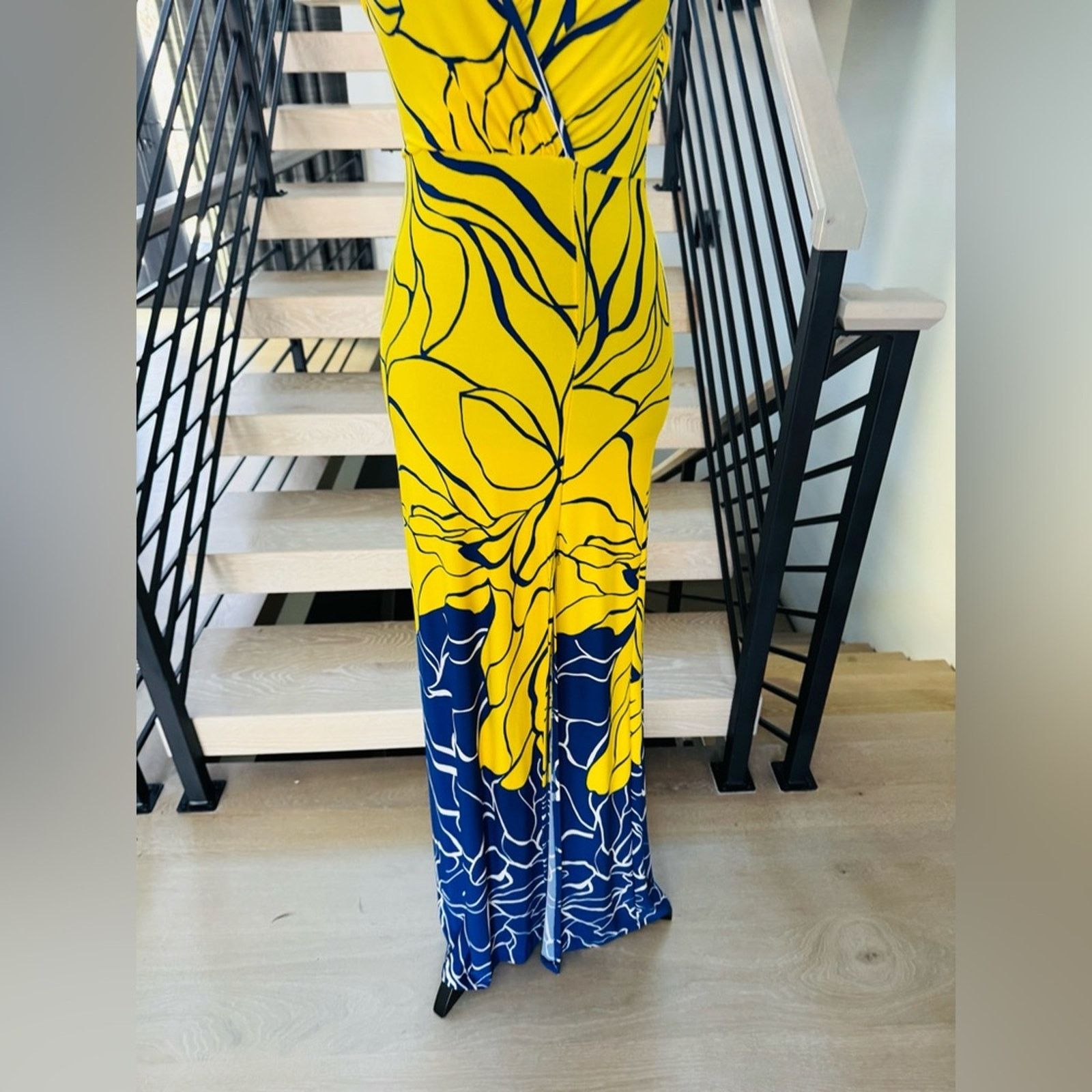 Other Fitted Maxi Summer Elegant Yellow Blue Floral Dress size XS Size XS / US 0-2 / IT 36-38 - 8 Thumbnail