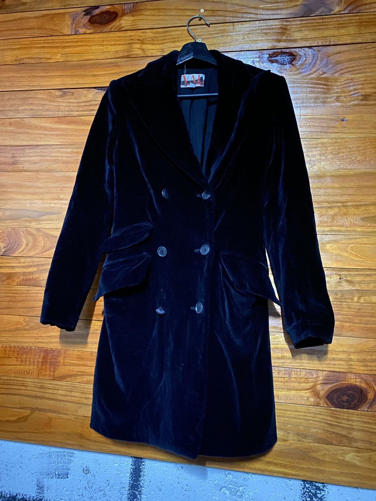 Valentino VAL by Valentino Vintage Velvet Coat – Black Double Breasted Size XS / US 0-2 / IT 36-38 - 4 Thumbnail