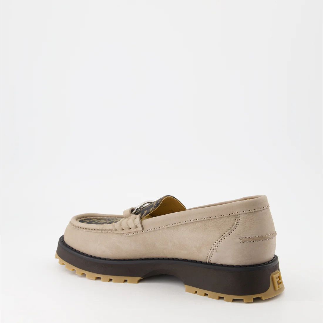 Fendi o1w1db10325 7D1581 Loafers in Beige & Brown Size US 12 / EU 45 - 3 Thumbnail