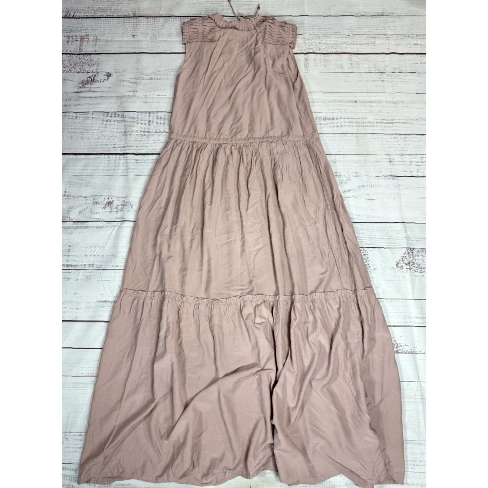 Vintage Sofie Schnoor Pink Tiered Long Dress Fit & Flare Ruffle Drawstring Waist Sz M Size M / US 6-8 / IT 42-44 - 5 Thumbnail