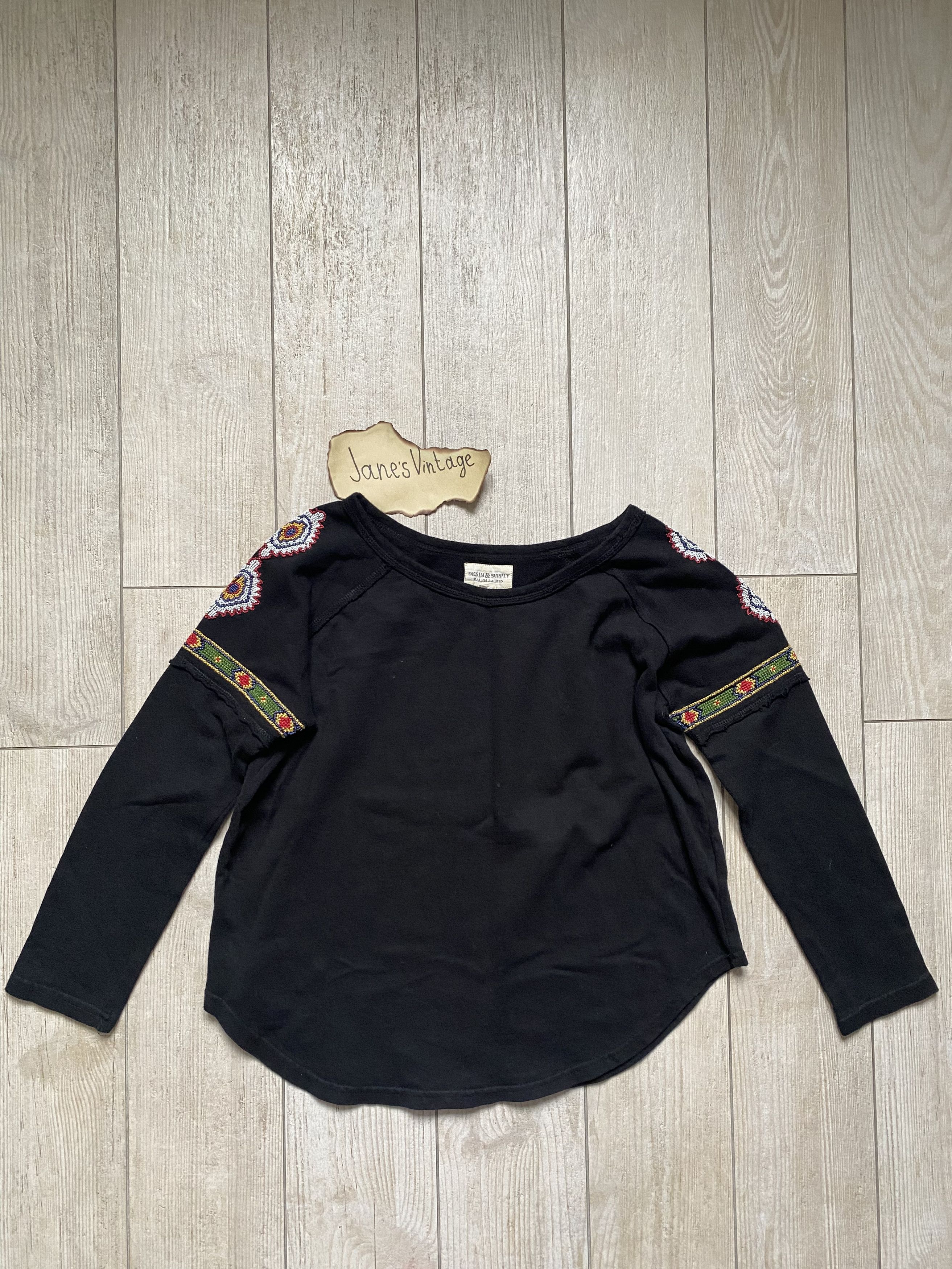 Denim & Supply Ralph Lauren × Polo Ralph Lauren × Vintage Lauren Denim & Supply Ralph Lauren Black Sweatshirt Size M / US 6-8 / IT 42-44 - 1 Thumbnail