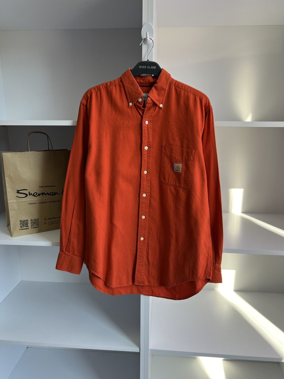Carhartt × Vintage Vintage Carhartt Orange Denim Button up shirt Size US L / EU 52-54 / 3 - 1 Thumbnail