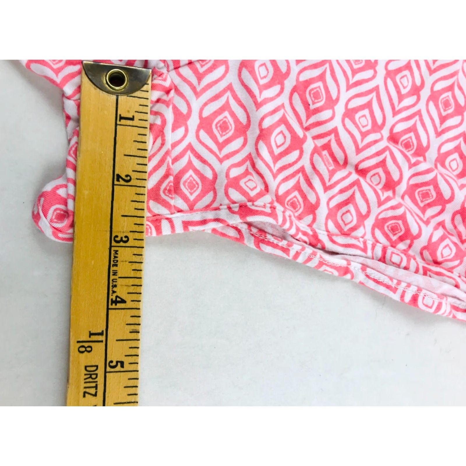 Vintage Cool Girl Shorts Women's XL Pink White Geometric Pattern Pajama Drawstring Shirt Size 40" / US 18 - 6 Thumbnail