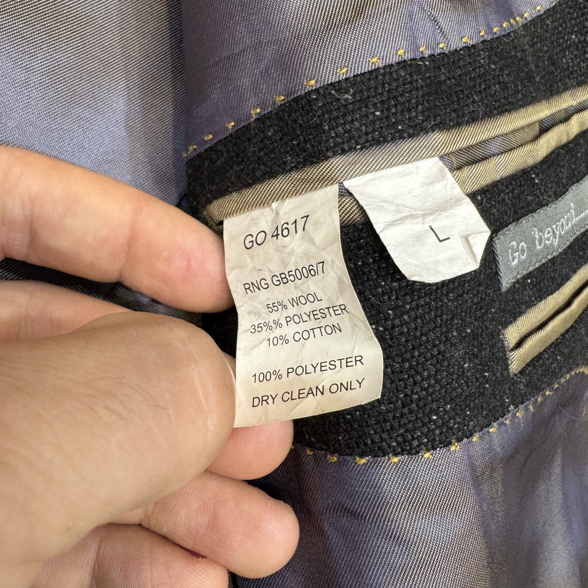 Designer Go Beyond mens wool blazer L Size 52 Size 52R - 13 Thumbnail