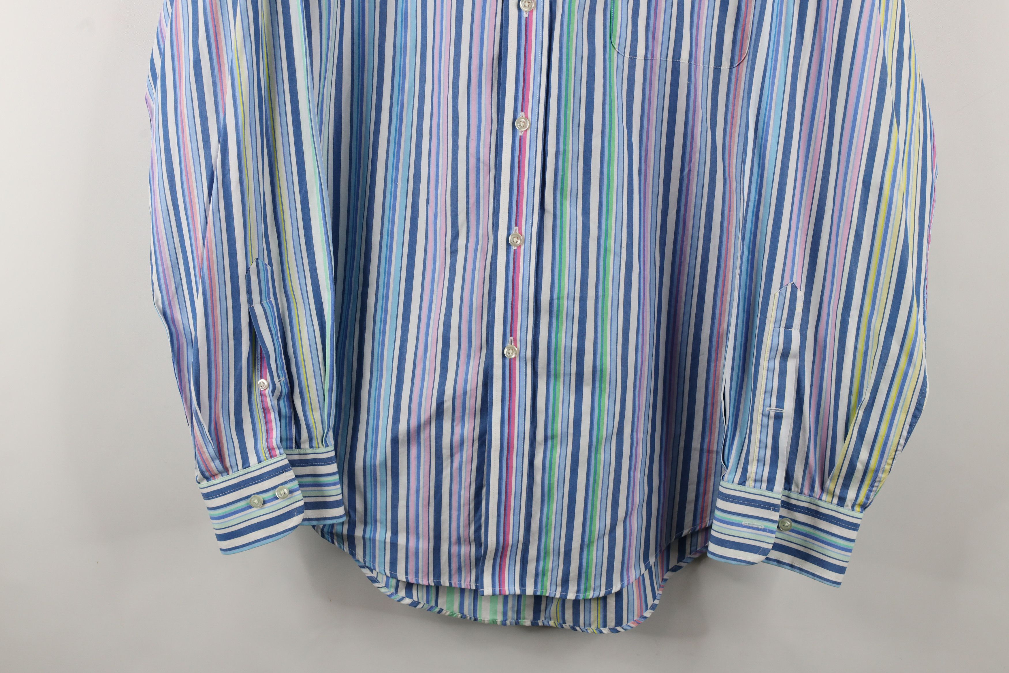 Lands' End × Vintage Vintage 90s Lands End Striped Collared Button Down Shirt Size US M / EU 48-50 / 2 - 3 Thumbnail